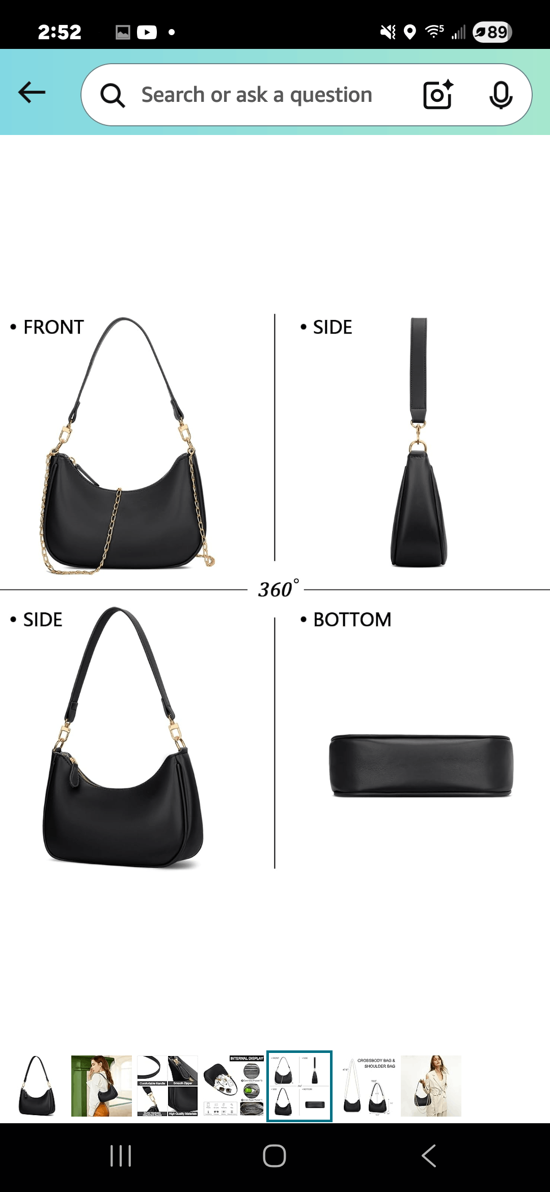 Other KKXIU Small Shoulder Bag for Women Cute Purses Size ONE SIZE - 5 Thumbnail
