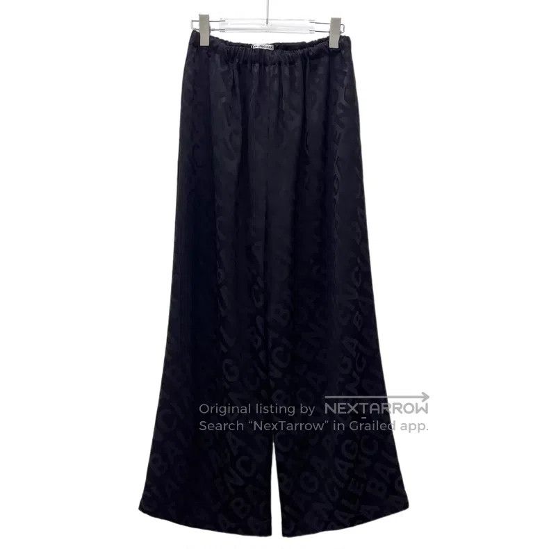 Balenciaga Balenciaga Black Logo Letter Print Camo Wide Leg Lounge Pa Size 33" - 2 Thumbnail