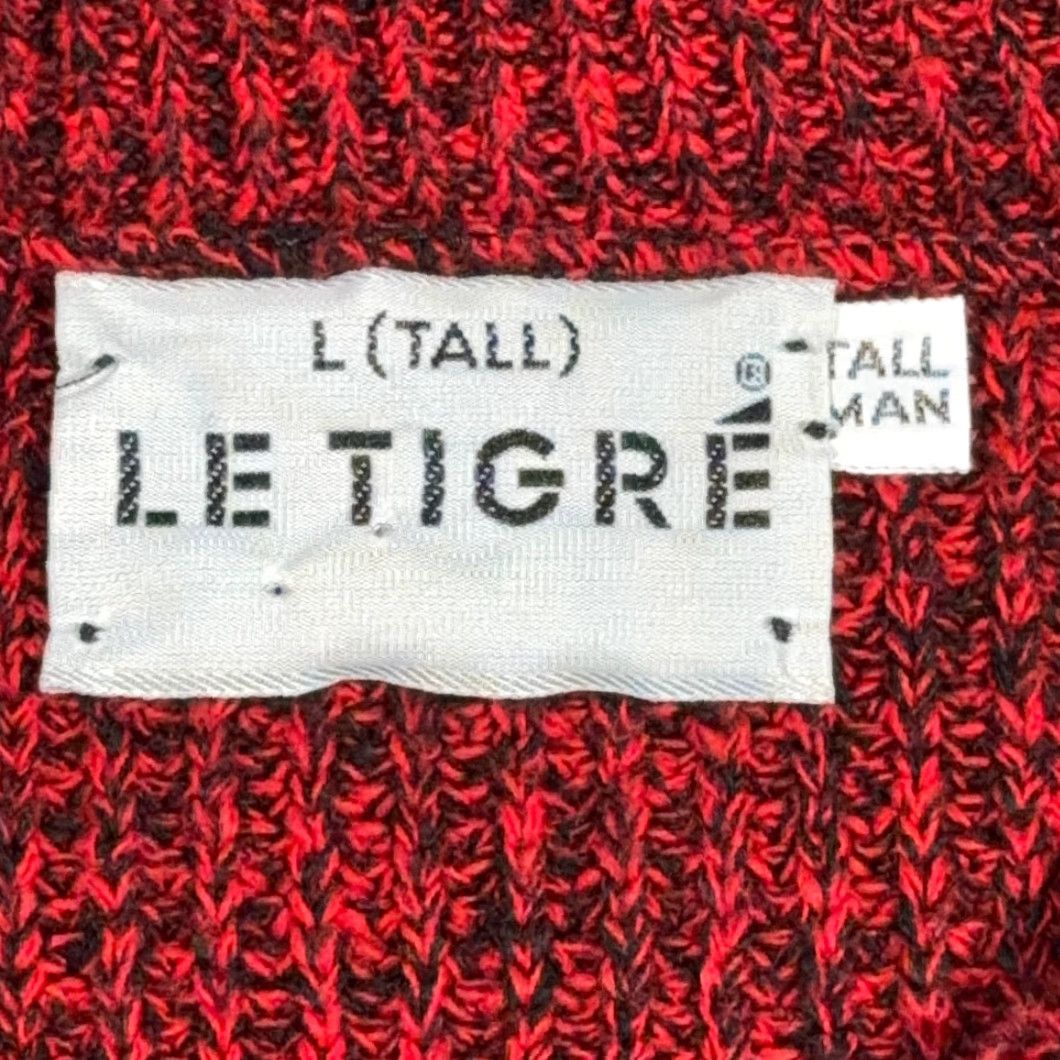 Vintage VINTAGE Le Tigre Sweater Adult LARGE TALL Red Black Speckled Chunky Knit USA 90s Mens Size US L / EU 52-54 / 3 - 4 Thumbnail