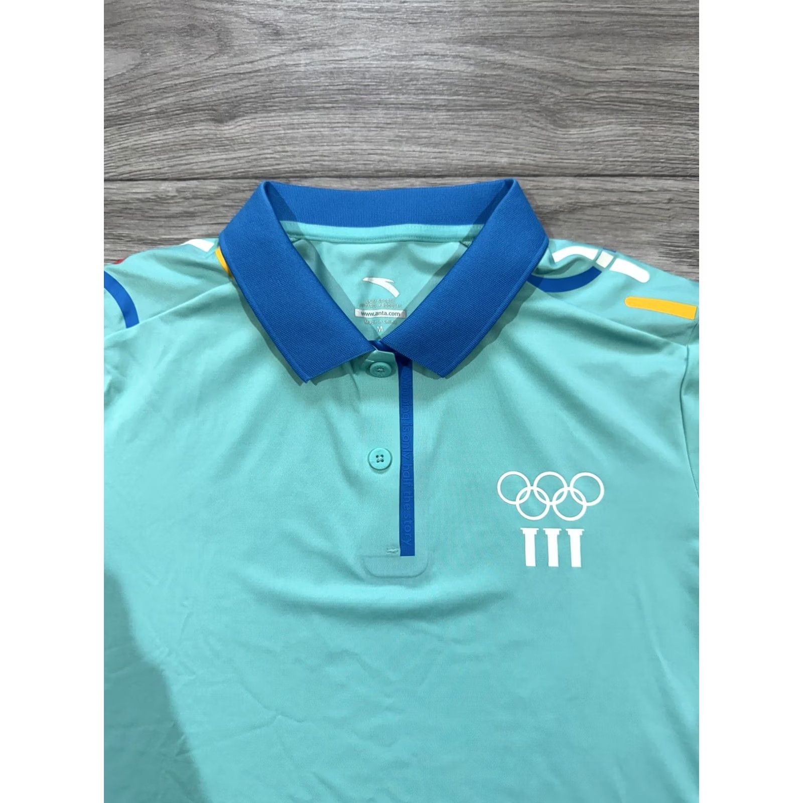 Vintage Anta Olympic Games Tech Polo Shirt Women’s M Tiffany Size M / US 6-8 / IT 42-44 - 6 Thumbnail