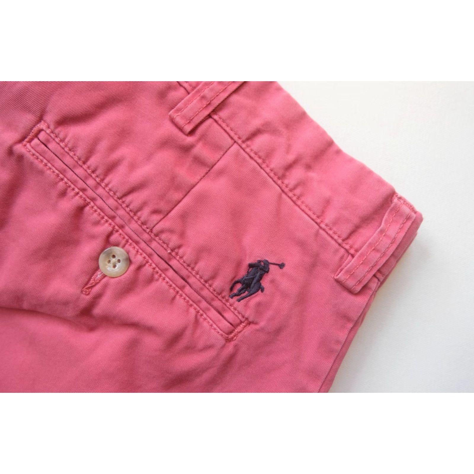 Polo Ralph Lauren VINTAGE Polo Ralph Lauren POLO VTG 90s Y2K RETRO 100% COTTON 10" SHORTS CLASSIC CHINO SZ 35 Men's Pink Cotton Chino Shorts 10" Inseam Slas?h Pocket Size US S / EU 44-46 / 1 - 4 Thumbnail