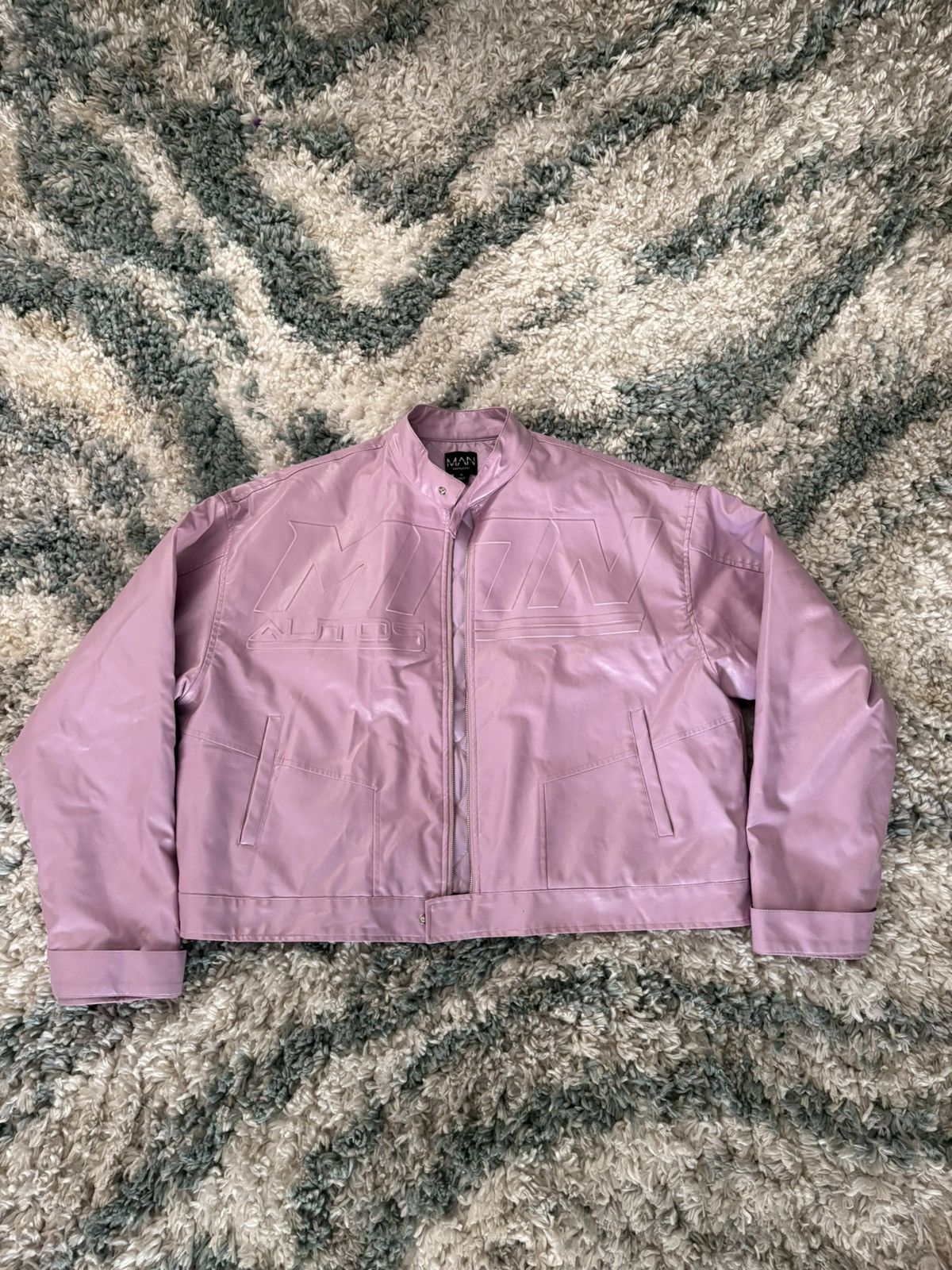 Boohoo Pink Leather Jacket - Size Extra Large Size US XL / EU 56 / 4 - 1 Thumbnail