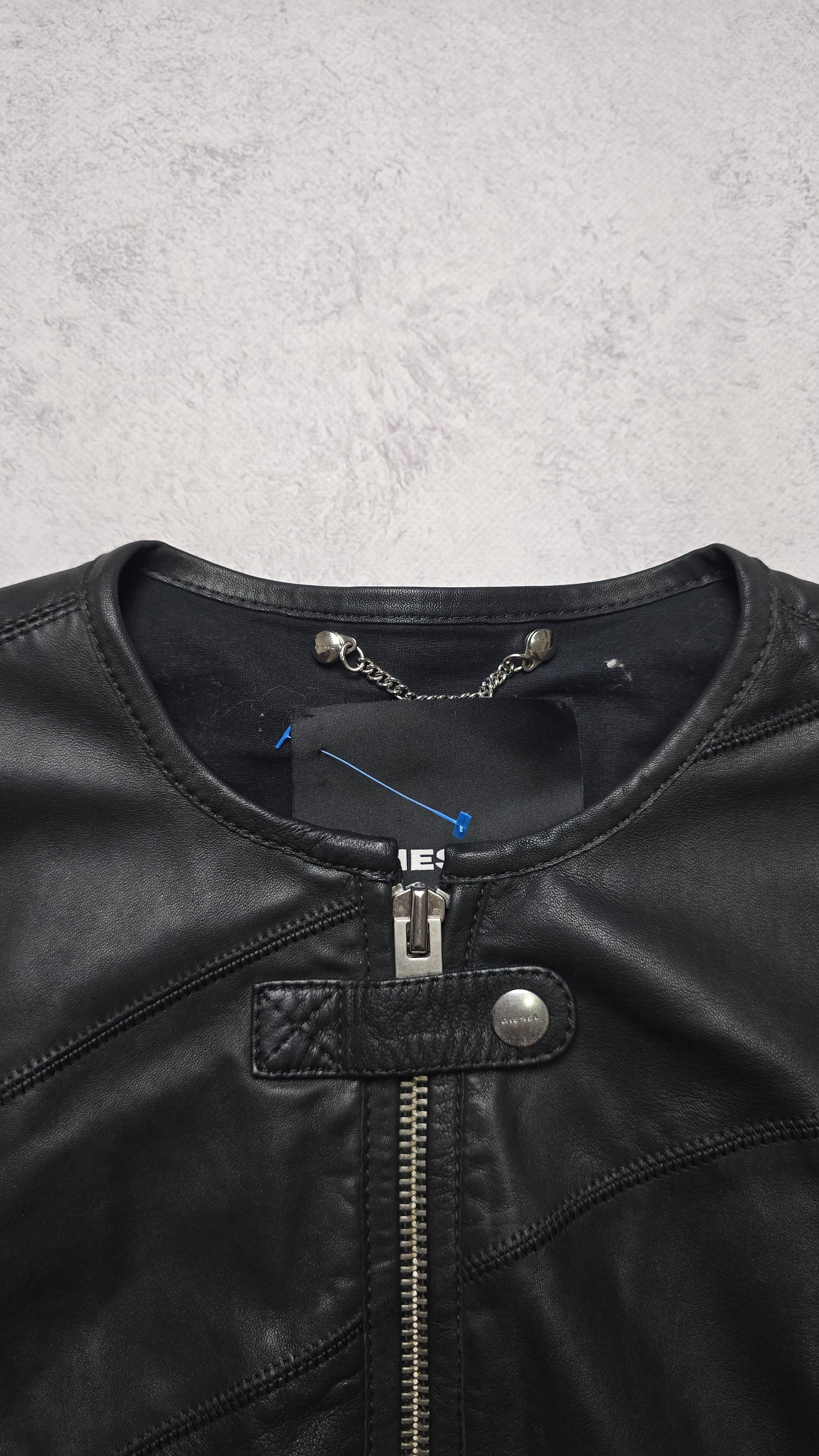 Diesel L-ARENA-A Flight Bomber motorcycle Leather Black Jacket Size M / US 6-8 / IT 42-44 - 13 Thumbnail
