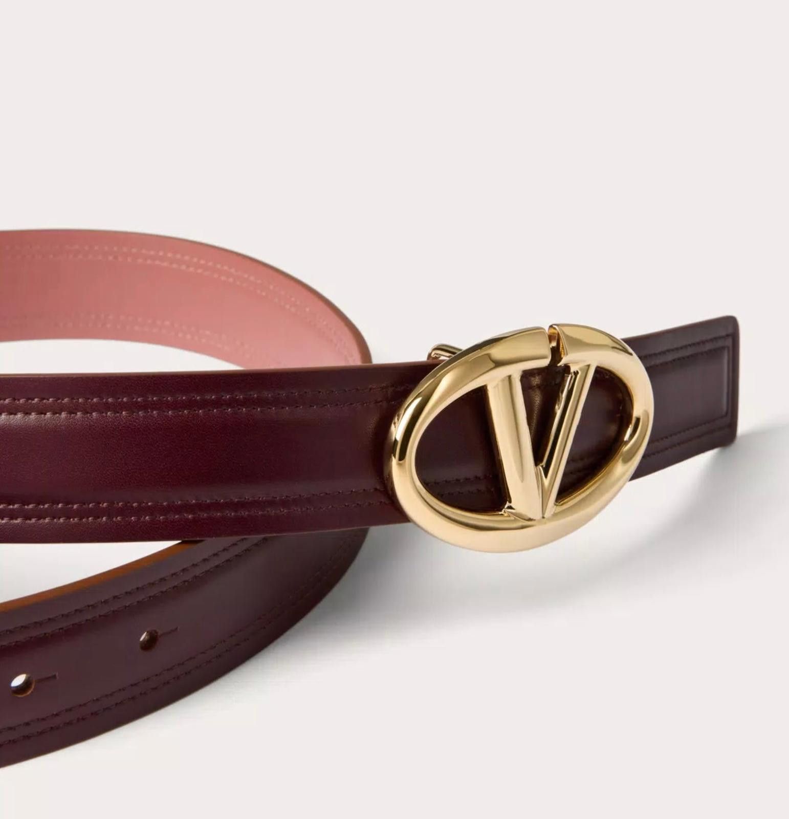 Designer Valentino The Bold Edition Vlogo Shiny Belt Size 85 Size ONE SIZE - 2 Thumbnail