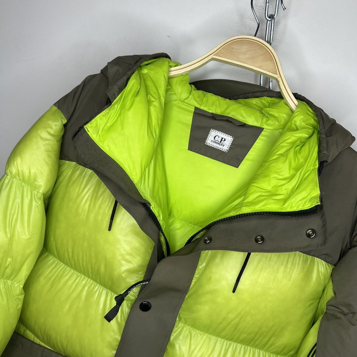 C.P. Company × Designer CP Company Hooded Goose Down Puffer Tech Jacket Green Padded Size US XL / EU 56 / 4 - 11 Thumbnail