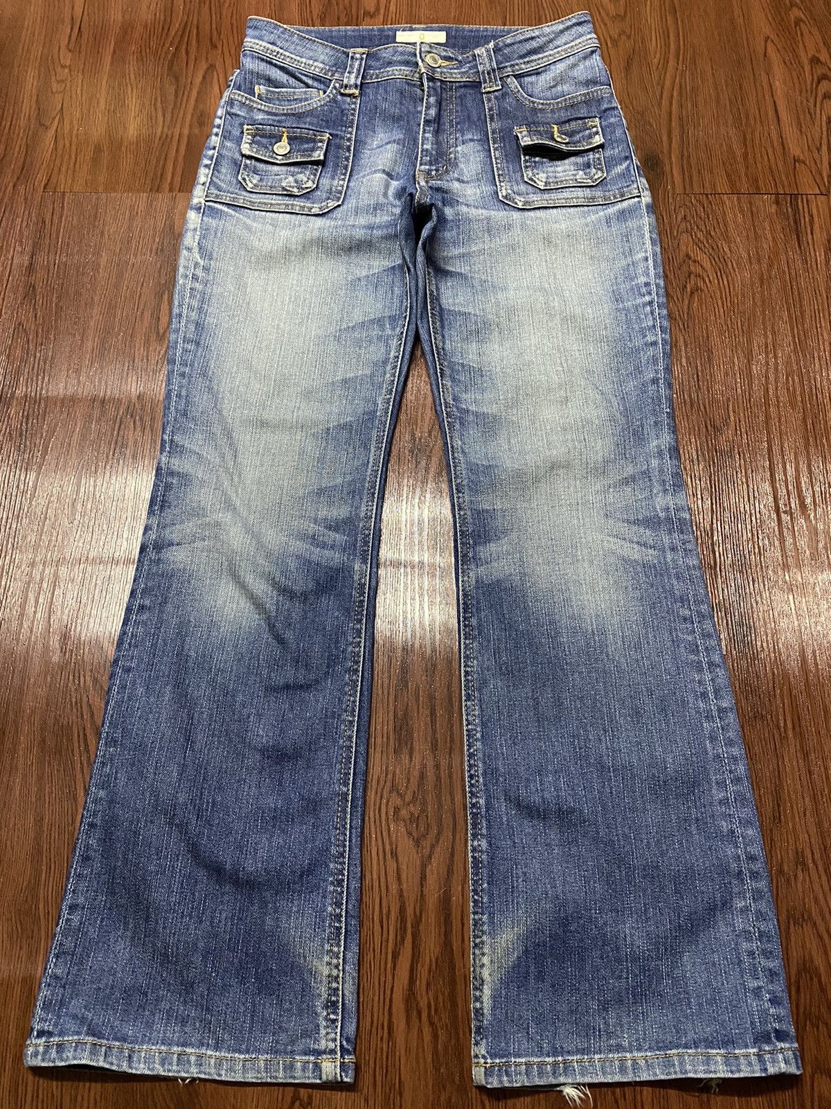 Vintage Bush Pants Blue Faded Wash Japanese Brand Jeans