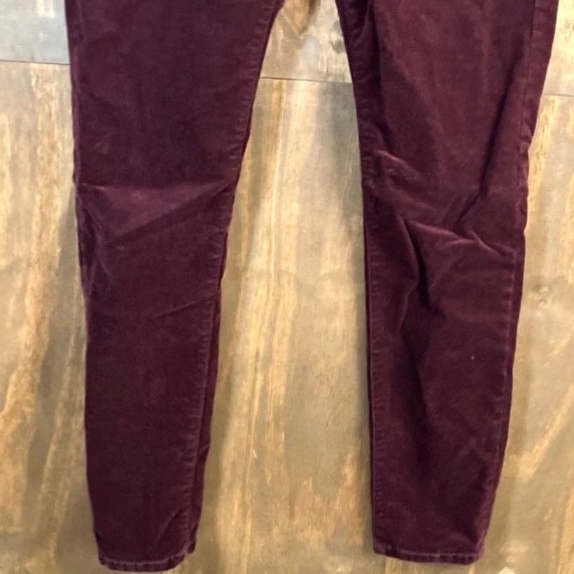 Vintage CAbi Womens Jeans Burgundy Corduroy Mid Rise Skinny Cotton Blend Stretch 8 Size 24" / US 00 / IT 34 - 3 Thumbnail