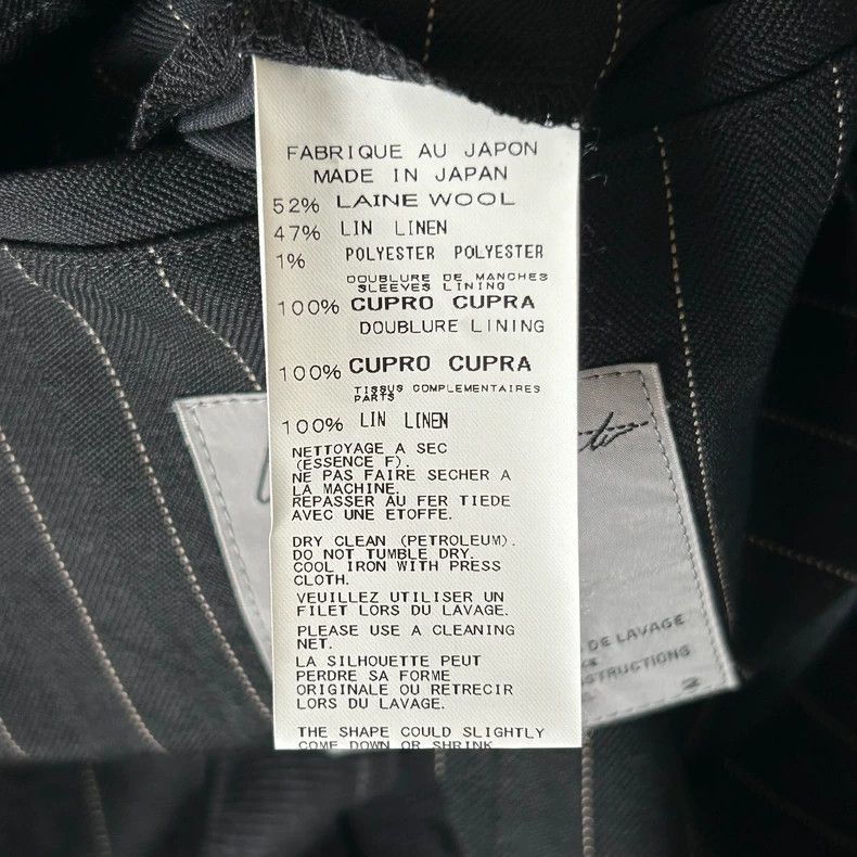 Yohji Yamamoto Yohji Yamamoto Yohji Yamamoto Striped Suit with White Patc Size US S / EU 44-46 / 1 - 8 Thumbnail