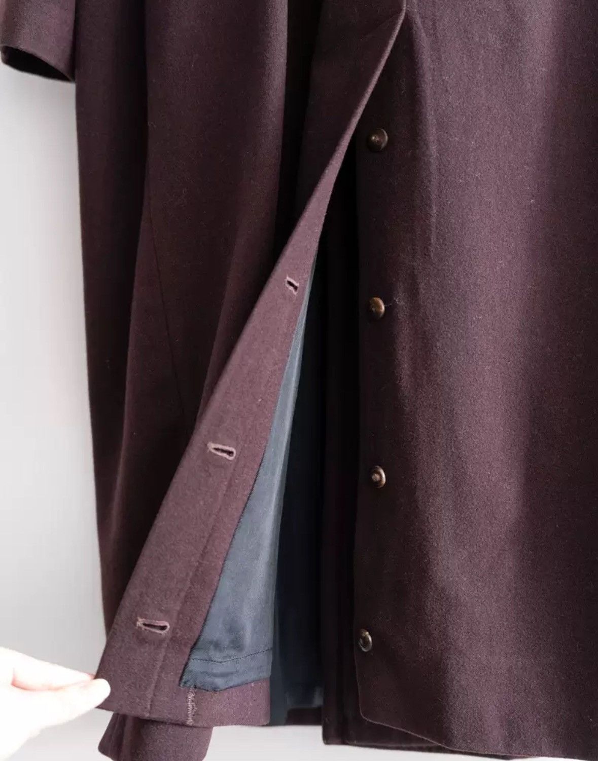 Yohji Yamamoto Yohji Yamamoto 92aw Wine Red Double breasted Belt Coat Size US M / EU 48-50 / 2 - 5 Thumbnail