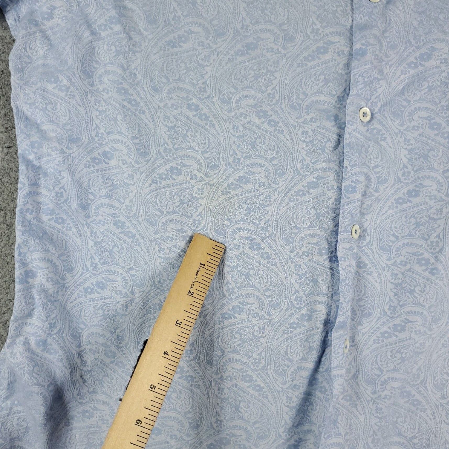 BUGATCHI VINTAGE Bugatchi Uomo Shirt Mens XL Blue Paisley Shaped Fit Button Up Long Sleeve Size US XL / EU 56 / 4 - 3 Thumbnail