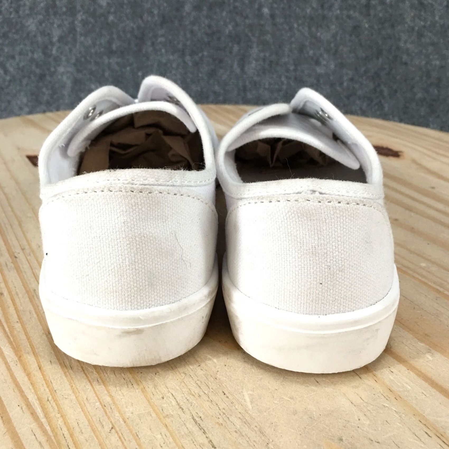 Vintage Time and Tru Shoes Womens White Casual Sneakers Canvas Round Toe Low Top Size M / US 6-8 / IT 42-44 - 7 Thumbnail
