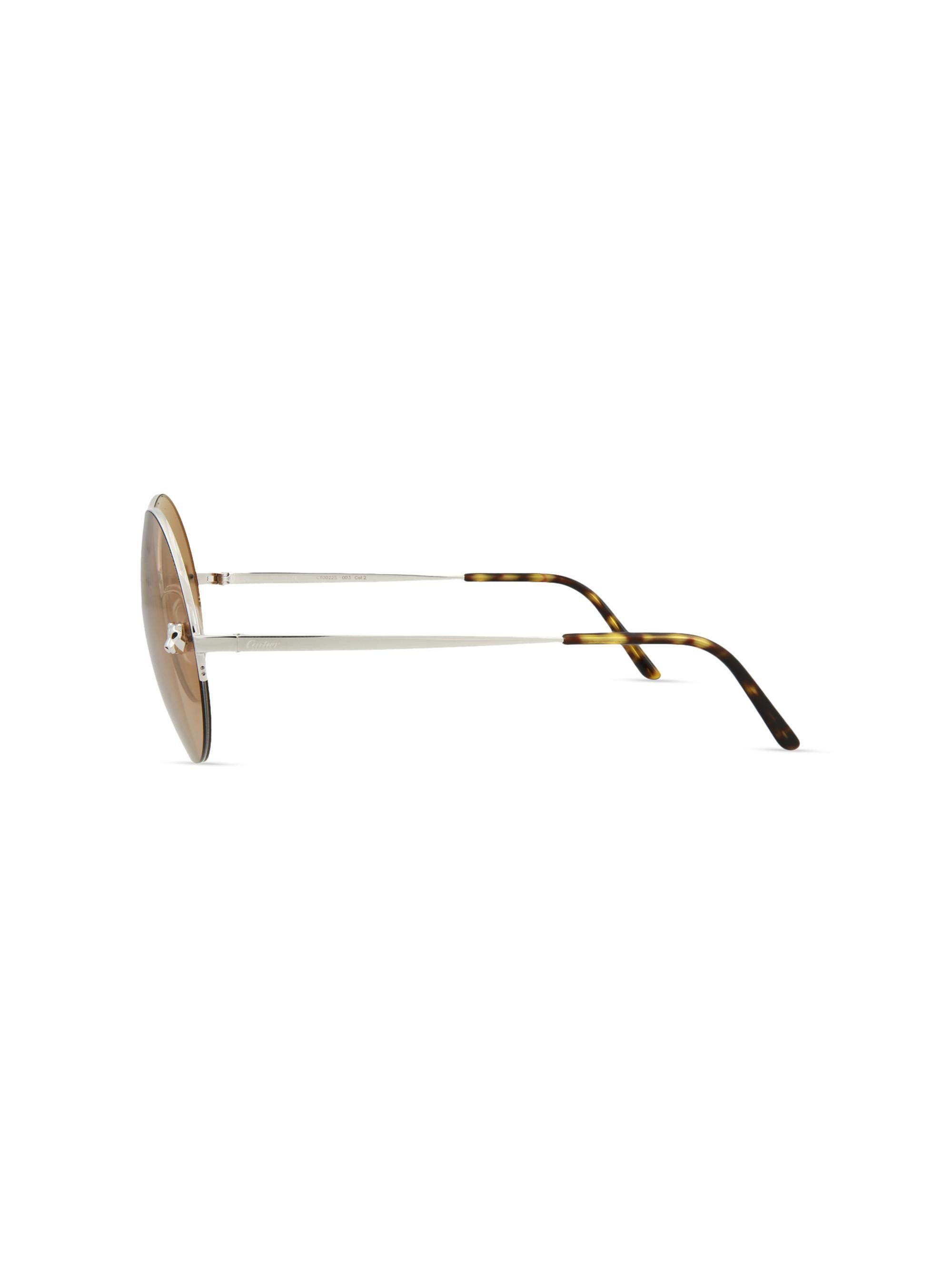 Cartier CARTIER 60mm Round Sunglasses Silver/Violet Size ONE SIZE - 4 Thumbnail