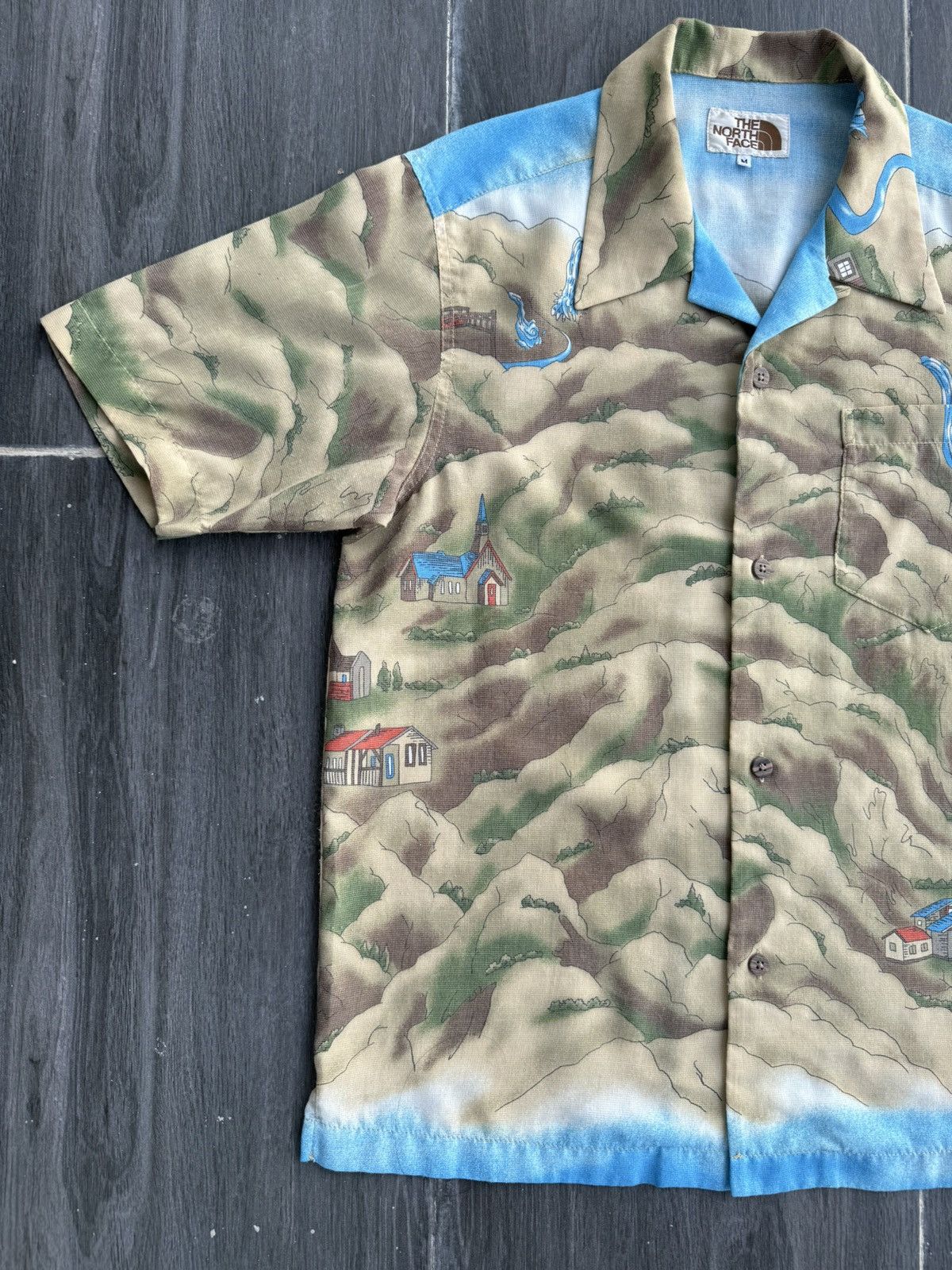 The North Face Vintage THE NORTH FACE "White Label" Fullprint Open Collar Size US M / EU 48-50 / 2 - 4 Thumbnail