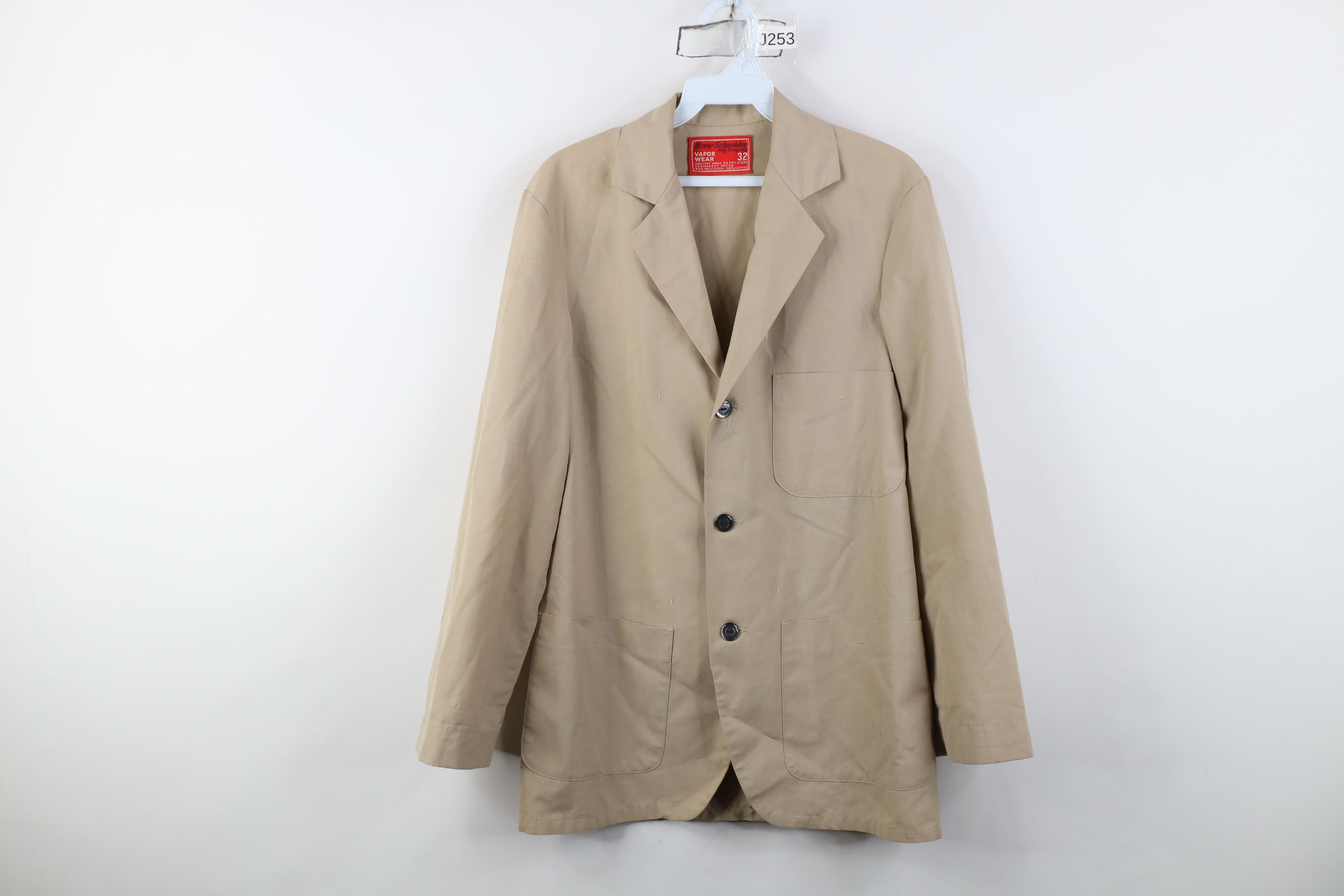 Vintage Vintage 60s 70s Button Work Suit Blazer Jacket Beige USA Size XS / US 0-2 / IT 36-38 - 1 Thumbnail