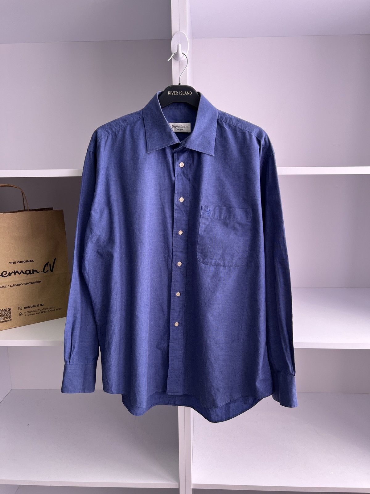 Vintage × Yves Saint Laurent Vintage Yves Saint Laurent Button up Luxury Shirt Size US M / EU 48-50 / 2 - 4 Thumbnail