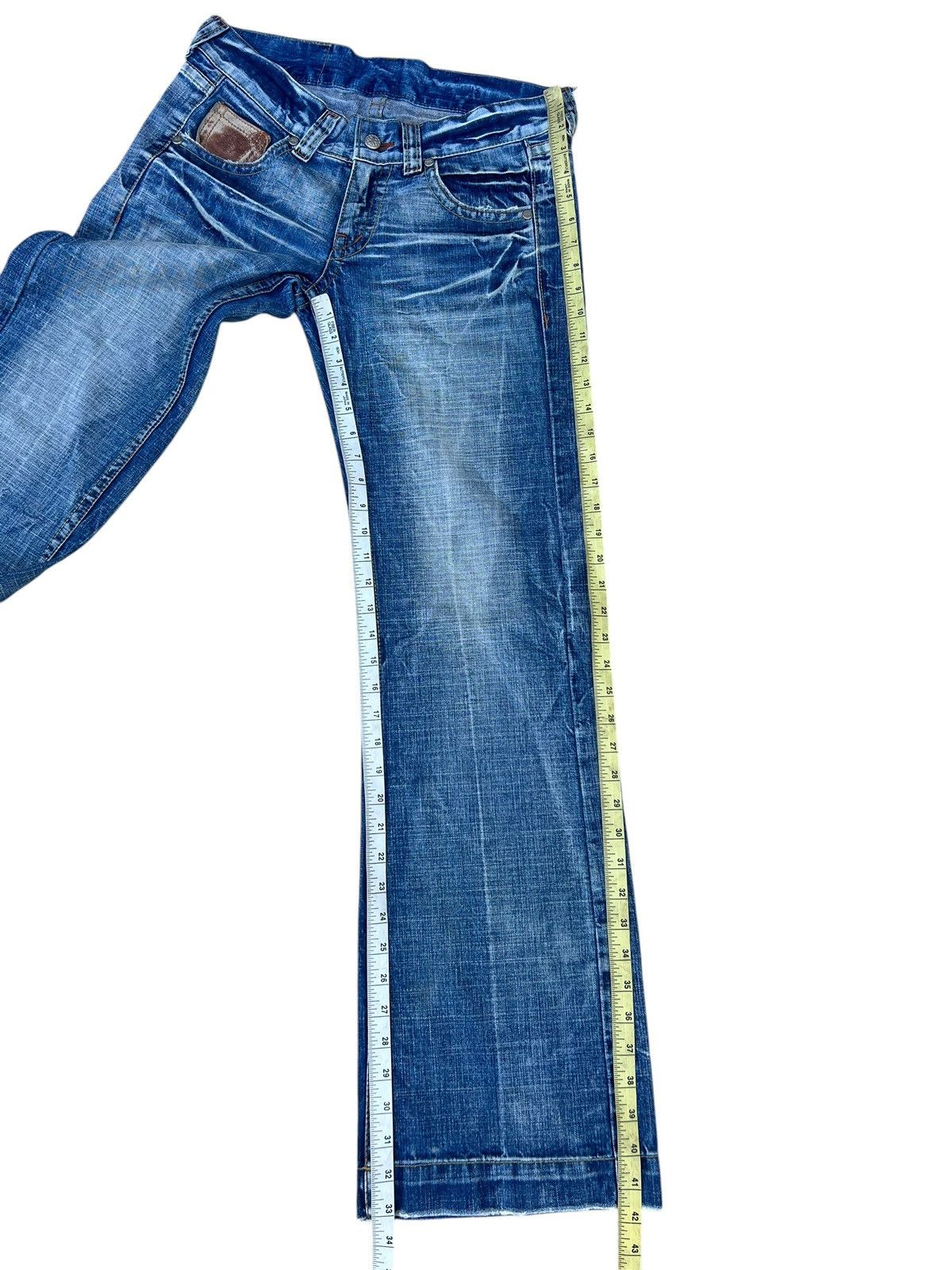 If Six Was Nine Vintage Unknown Brand Mud Denim Wide Leg Jeans Bootcut Flare Size US 31 - 4 Thumbnail