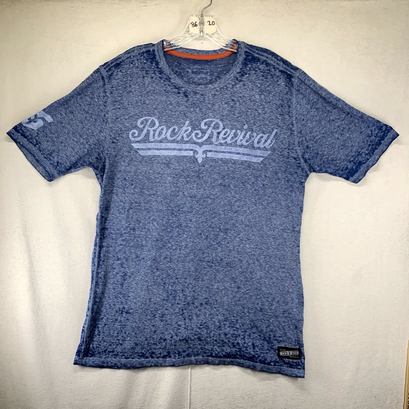 Vintage Rock Revival Mens T Shirt Large Light Blue Washed Out Double Sided SUPER THIN Size US L / EU 52-54 / 3 - 2 Thumbnail