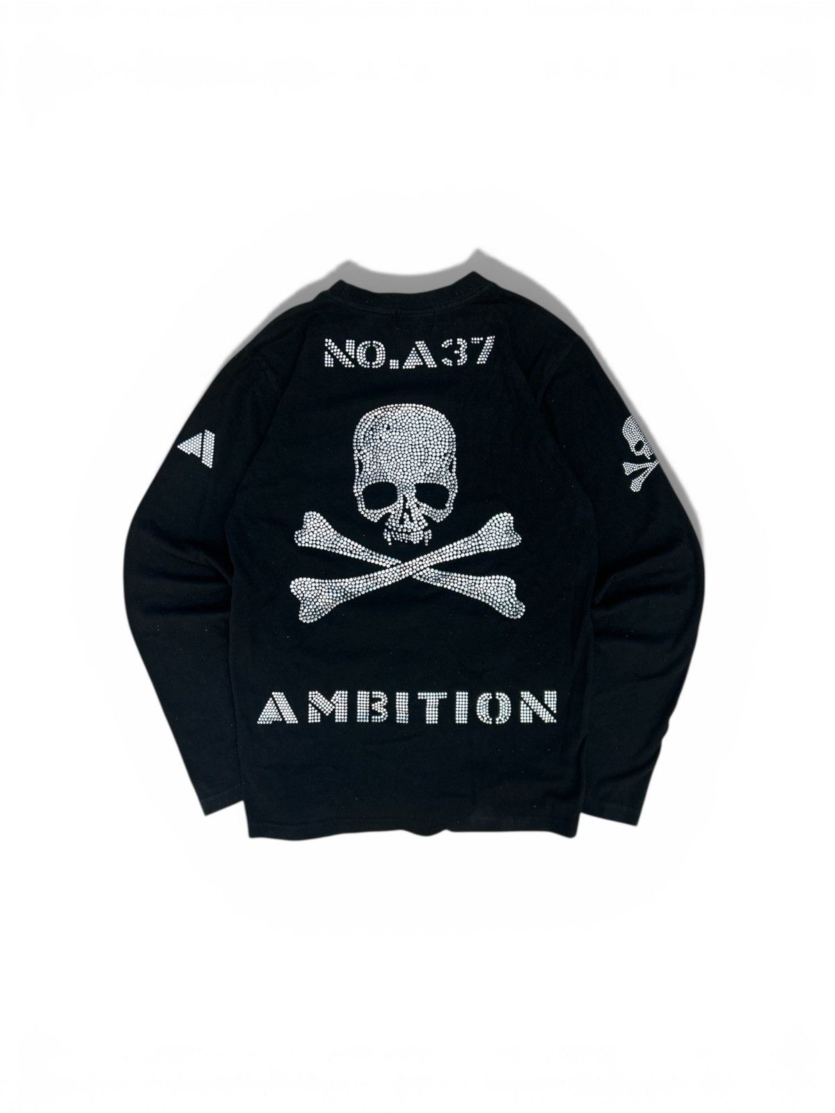 If Six Was Nine Be Ambition "Skull & Crossbones" Rhinestone Longsleeve Tee Size US M / EU 48-50 / 2 - 1 Thumbnail