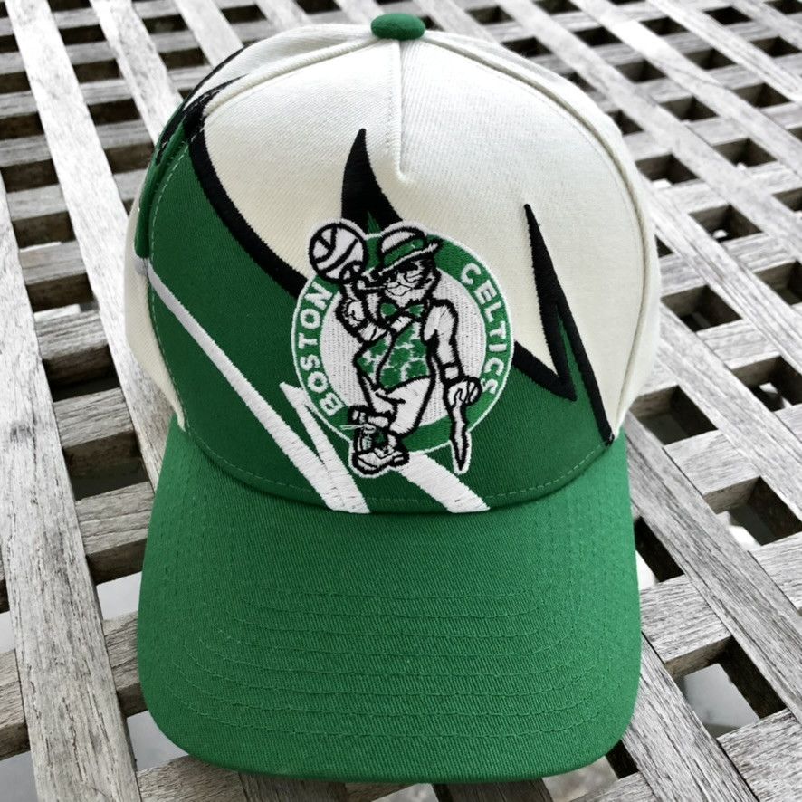 Mitchell & Ness Boston Celtics Shark Tooth NBA HWC A Frame Snapback Hat Size ONE SIZE - 1 Thumbnail