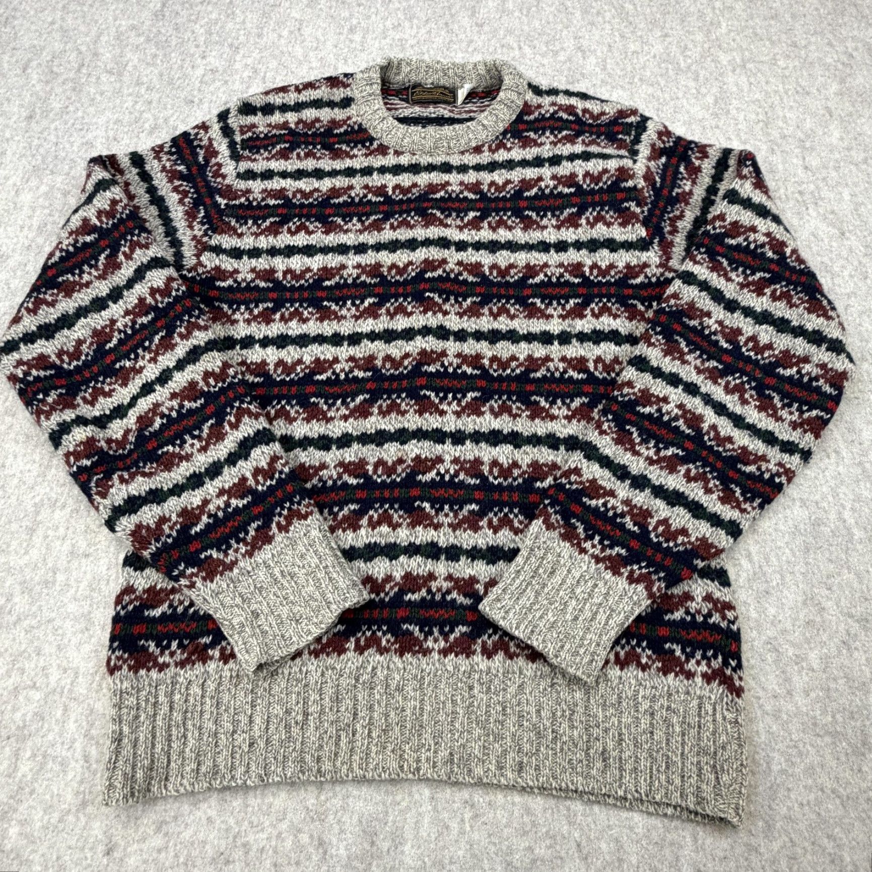 Eddie Bauer VINTAGE Eddie Bauer Sweater Mens Large Ragg Wool Fair Isle Knit Made USA 90s Shortlist Size US L / EU 52-54 / 3 - 3 Thumbnail