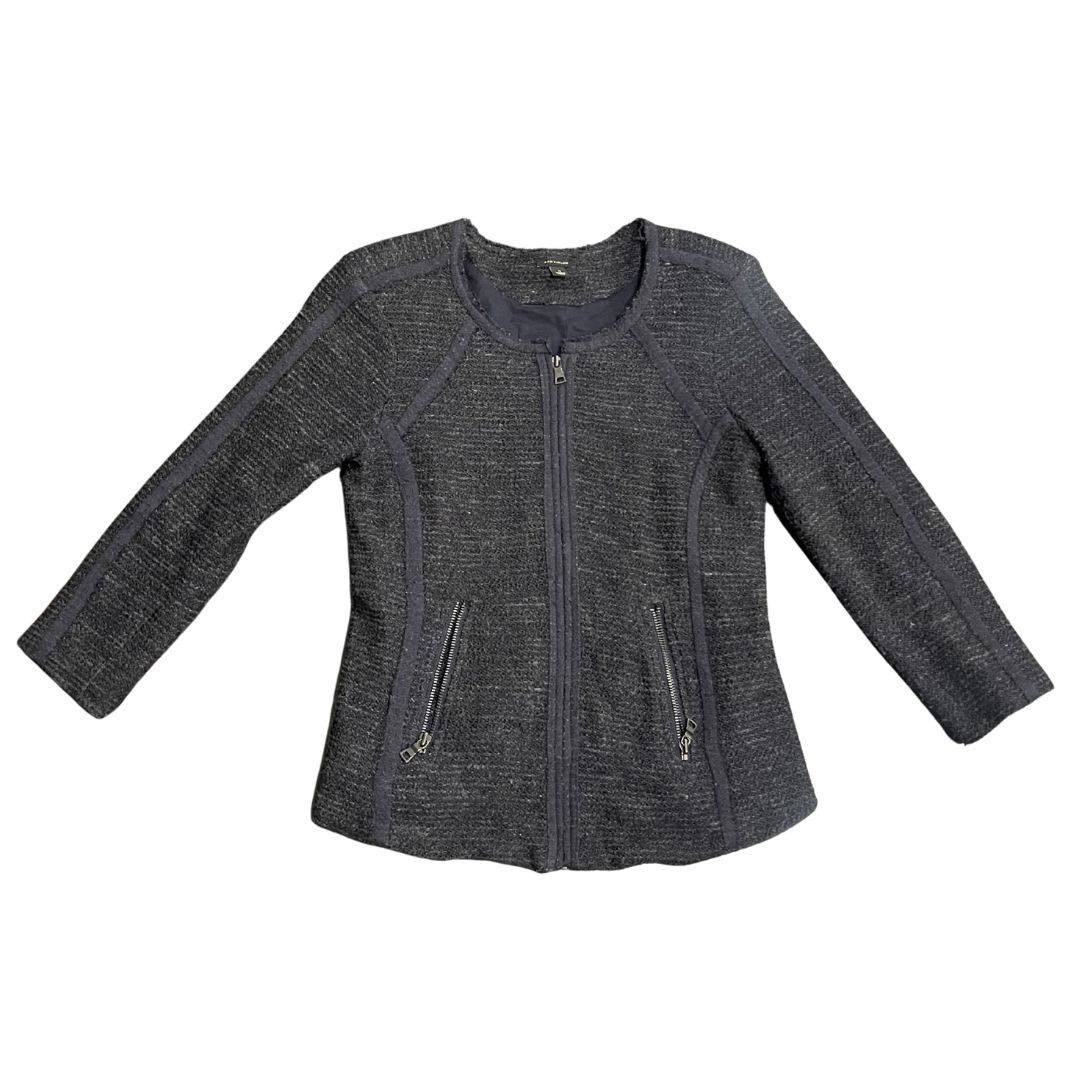 Ann Taylor Blue Marled Wool Blend Zip Sweater Jacket Career Office Size S / US 4 / IT 40 - 1 Thumbnail