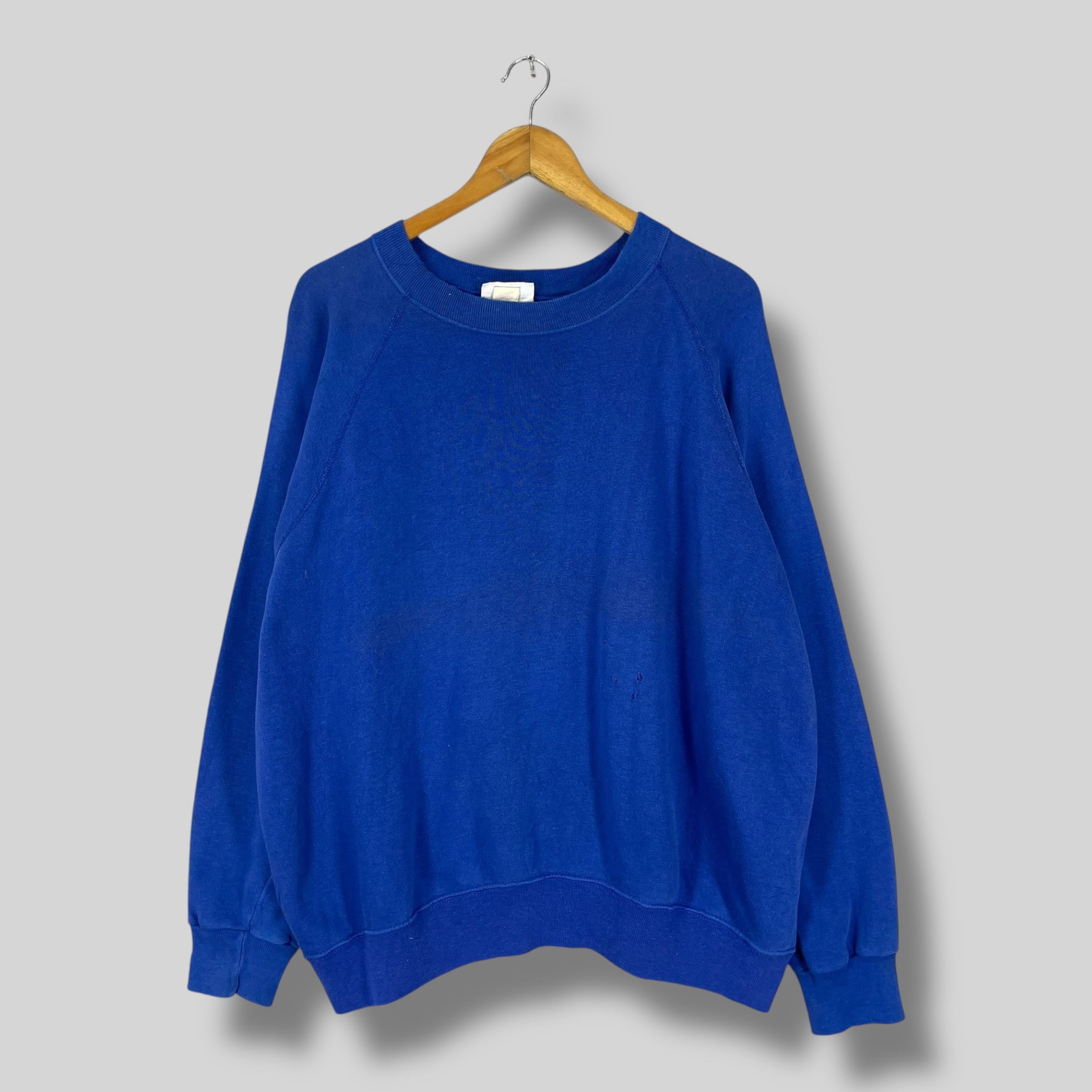 Vintage Vintage 1990s Plain Blue Sweatshirt Made In Usa Size US XXL / EU 58 / 5 - 1 Thumbnail