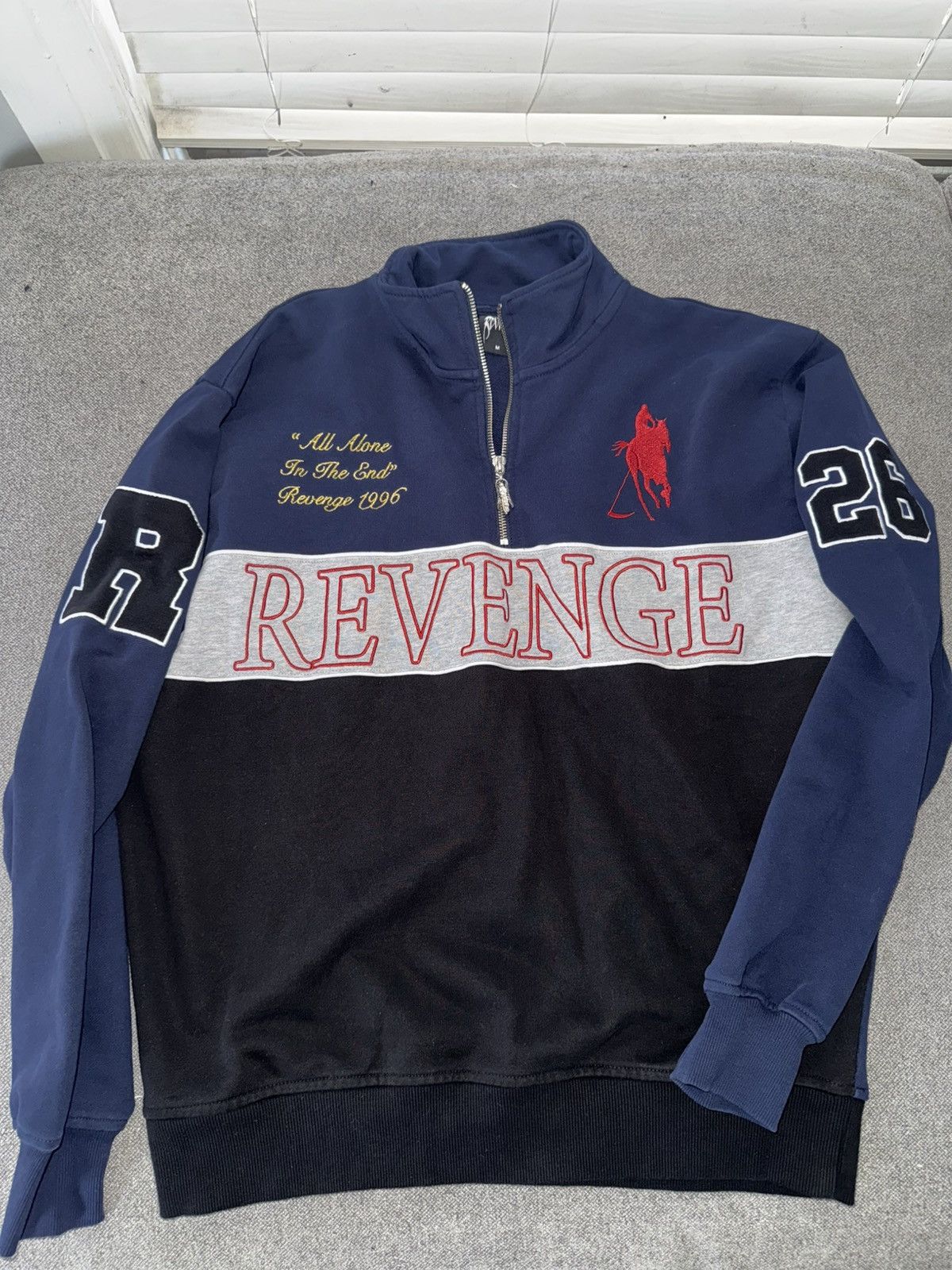 Revenge Polo Reaper Quarter Zip Navy/Red