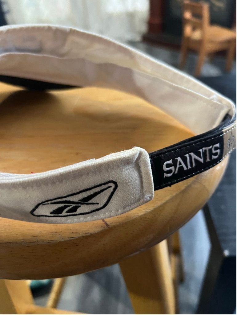 Reebok Men's Reebok New Orleans Saints White Black Visor Hat Size ONE SIZE - 4 Thumbnail