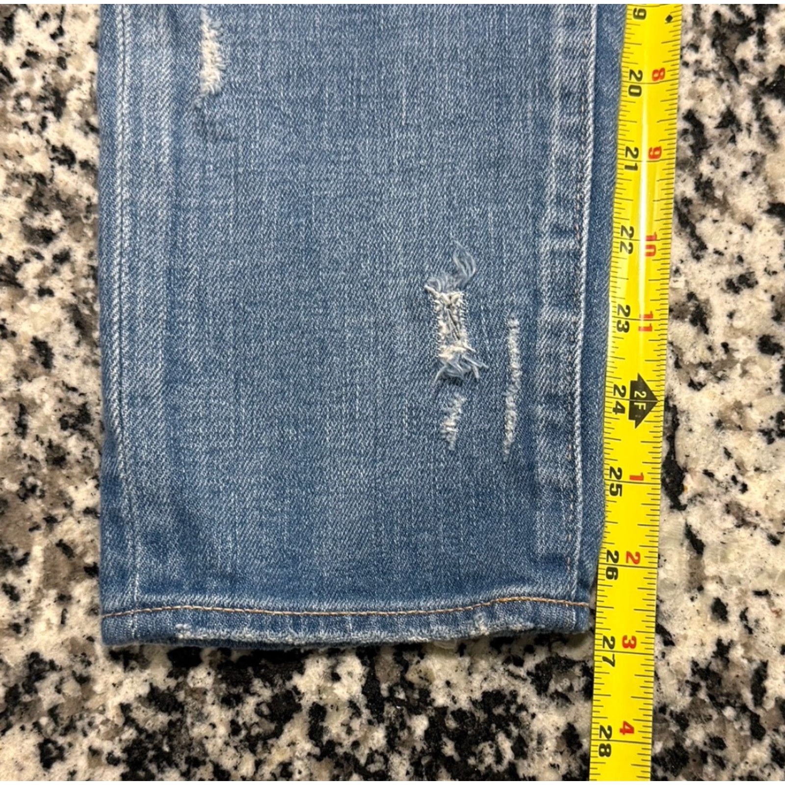 MOUSSY VINTAGE Moussy Lenwood Cropped Skinny Jeans - Jeans - Women - 27 - Blue - Distressed - Made In Japan - 26.5in Inseam - Mid Rise - Stretch Size 27" / US 4 / IT 40 - 6 Thumbnail