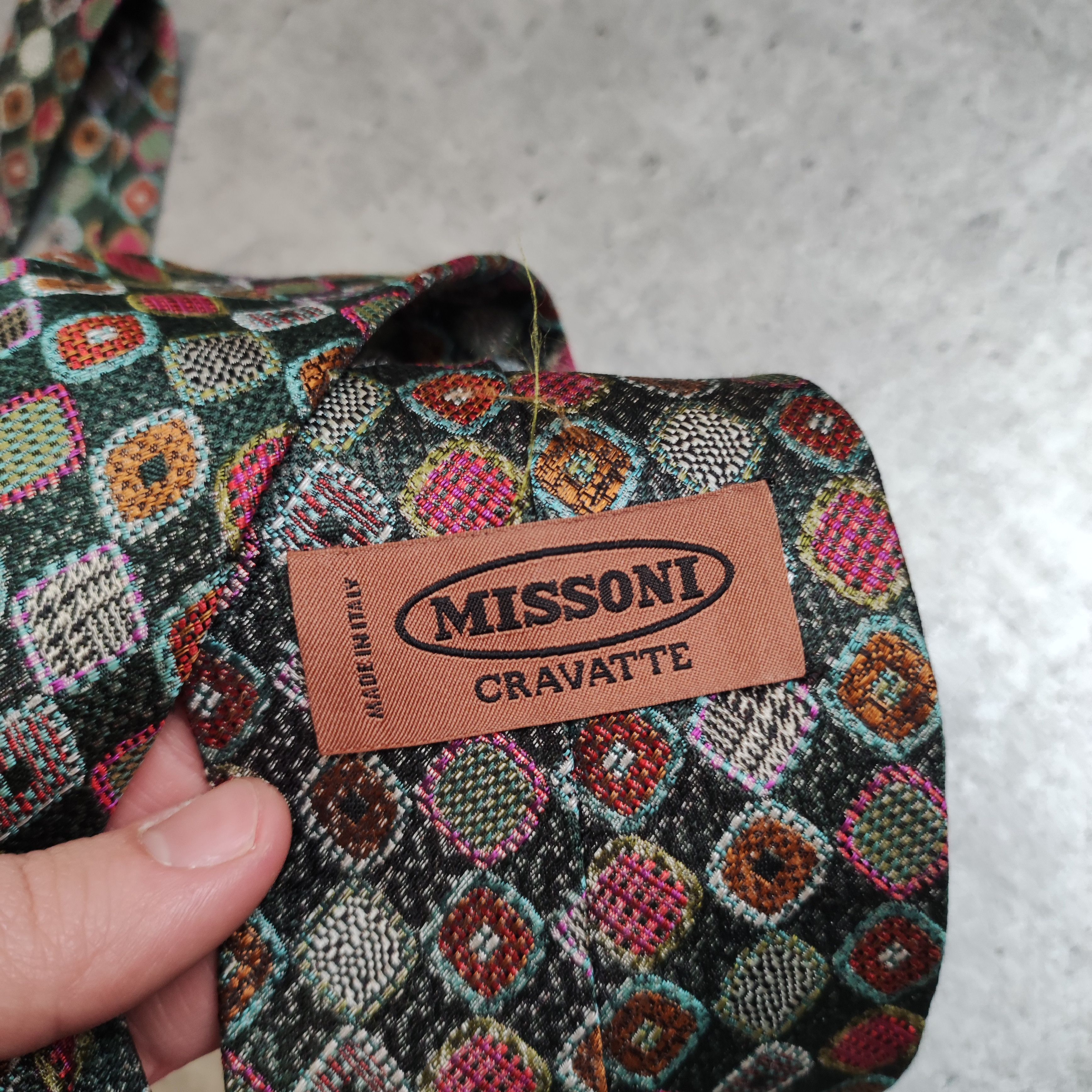 Missoni Vintage 90s RARE Missoni Cravatte Abstract Silk Tie Size ONE SIZE - 3 Thumbnail