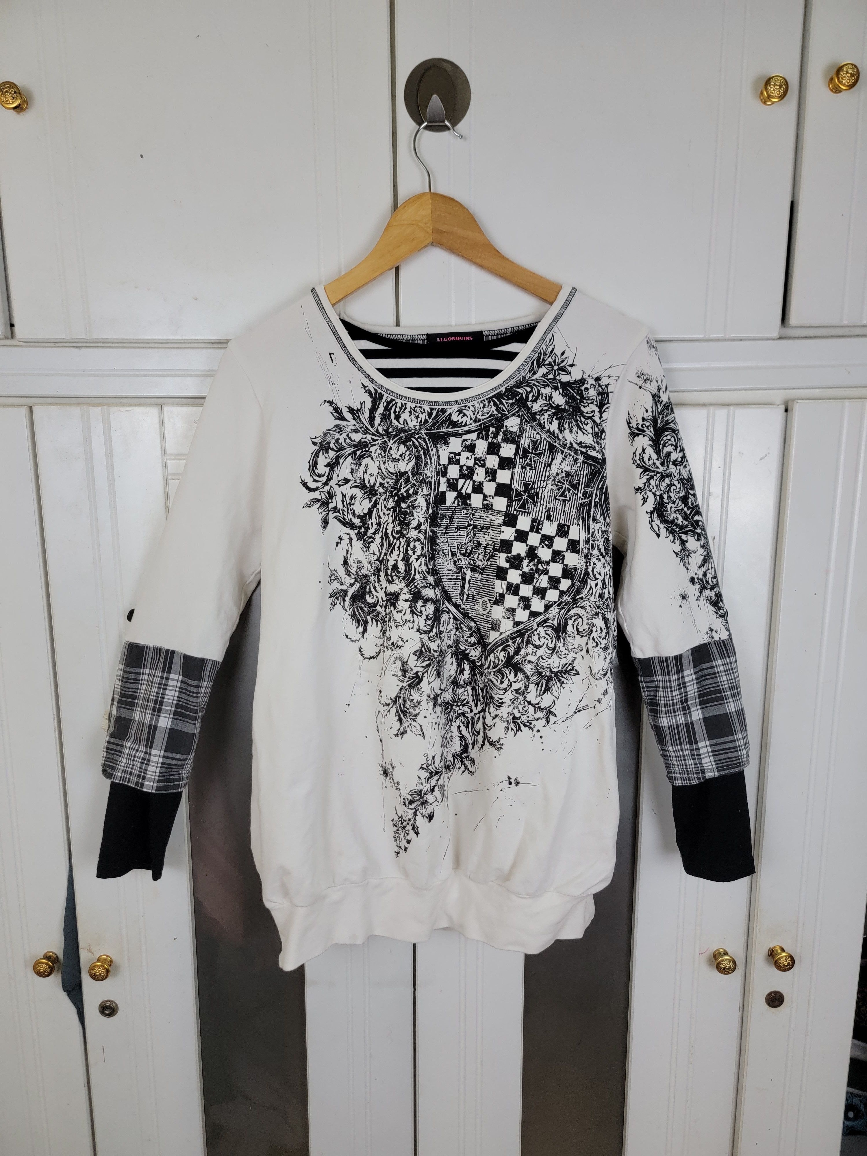 Japanese Brand × Vintage Vintage Algonquins Punk Double Sleeve Size US S / EU 44-46 / 1 - 1 Thumbnail