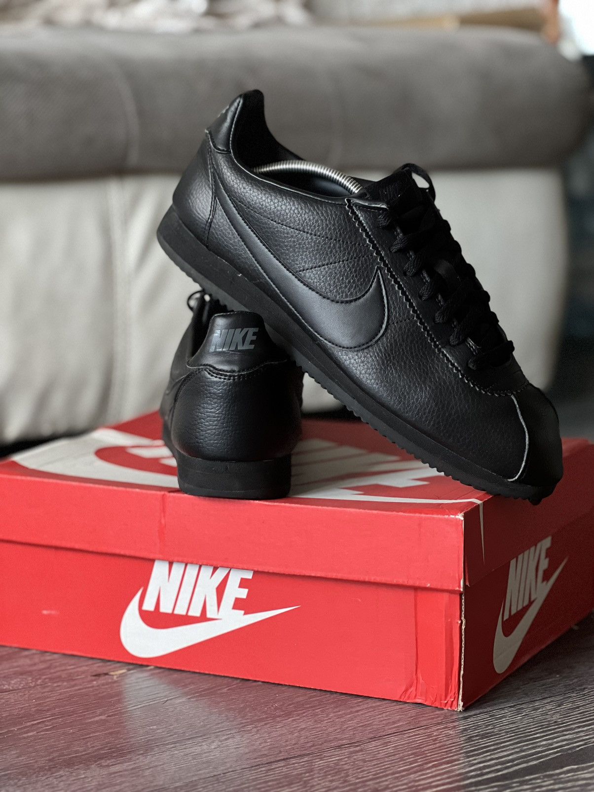 Nike Nike Cortez Basic Leather Black Sneakers | Grailed