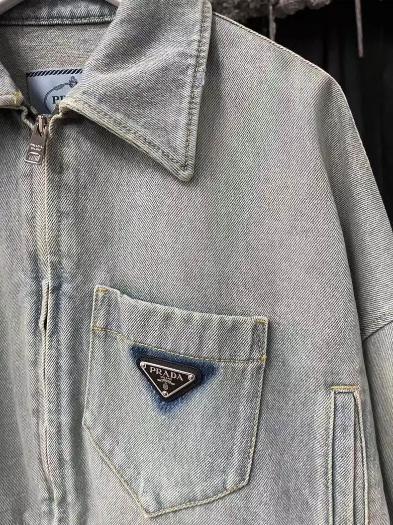 Prada Prada Denim Jacket with Triangle Logo -2505 Size US M / EU 48-50 / 2 - 5 Thumbnail