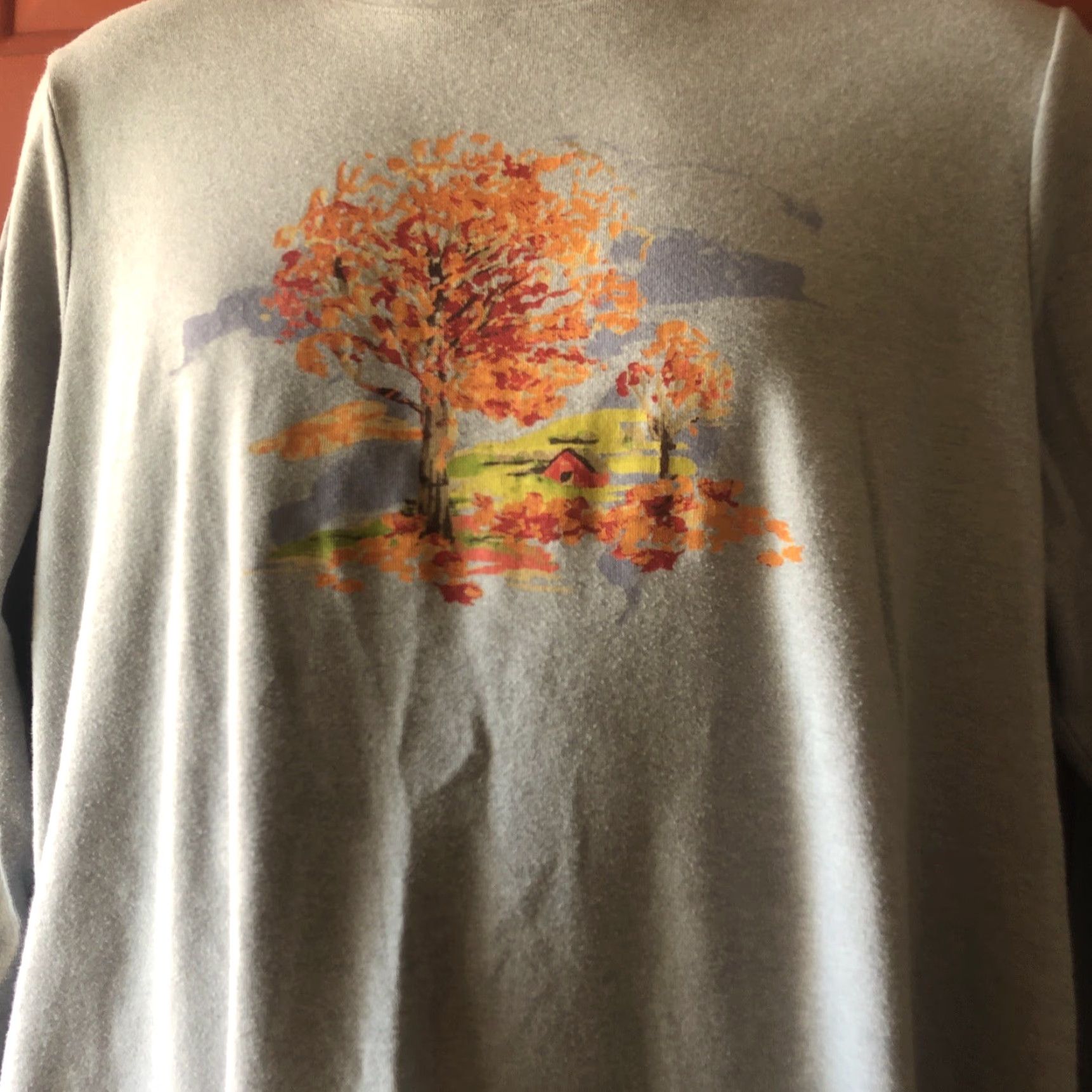 Croft & Barrow CROFT & BARROW Women’s Gray Blouse Top 2XL Crew Neck Long Sleeve Pullover Casual Shirt 100% Cotton Size XXL / US 16-18 / IT 52-54 - 3 Thumbnail