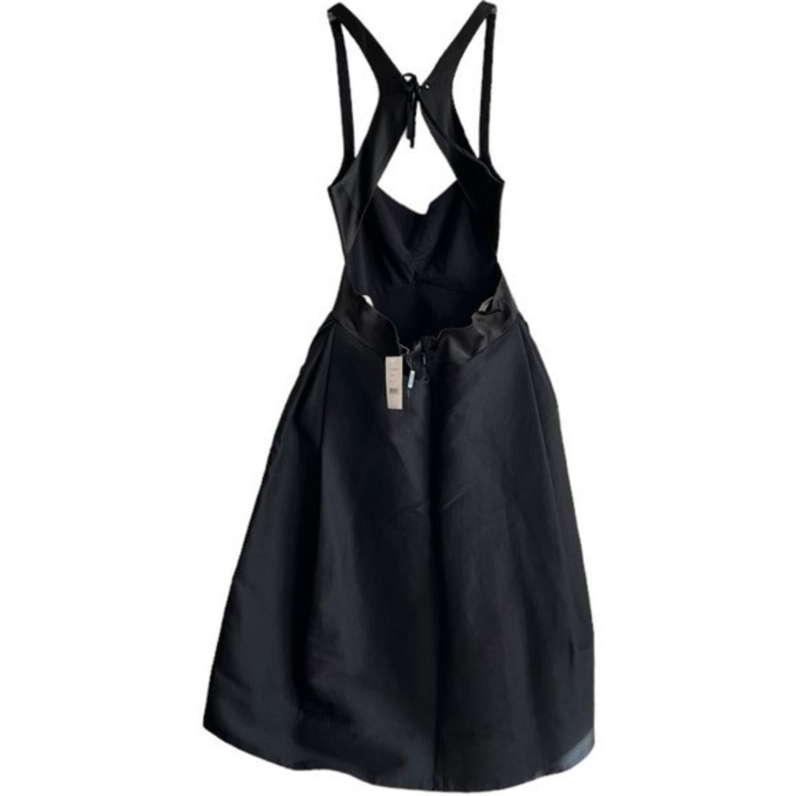 Halston Heritage HALSTON HERITAGE Black V-Neck Knee-Length Tent Dress, US6 Size M / US 6-8 / IT 42-44 - 4 Thumbnail