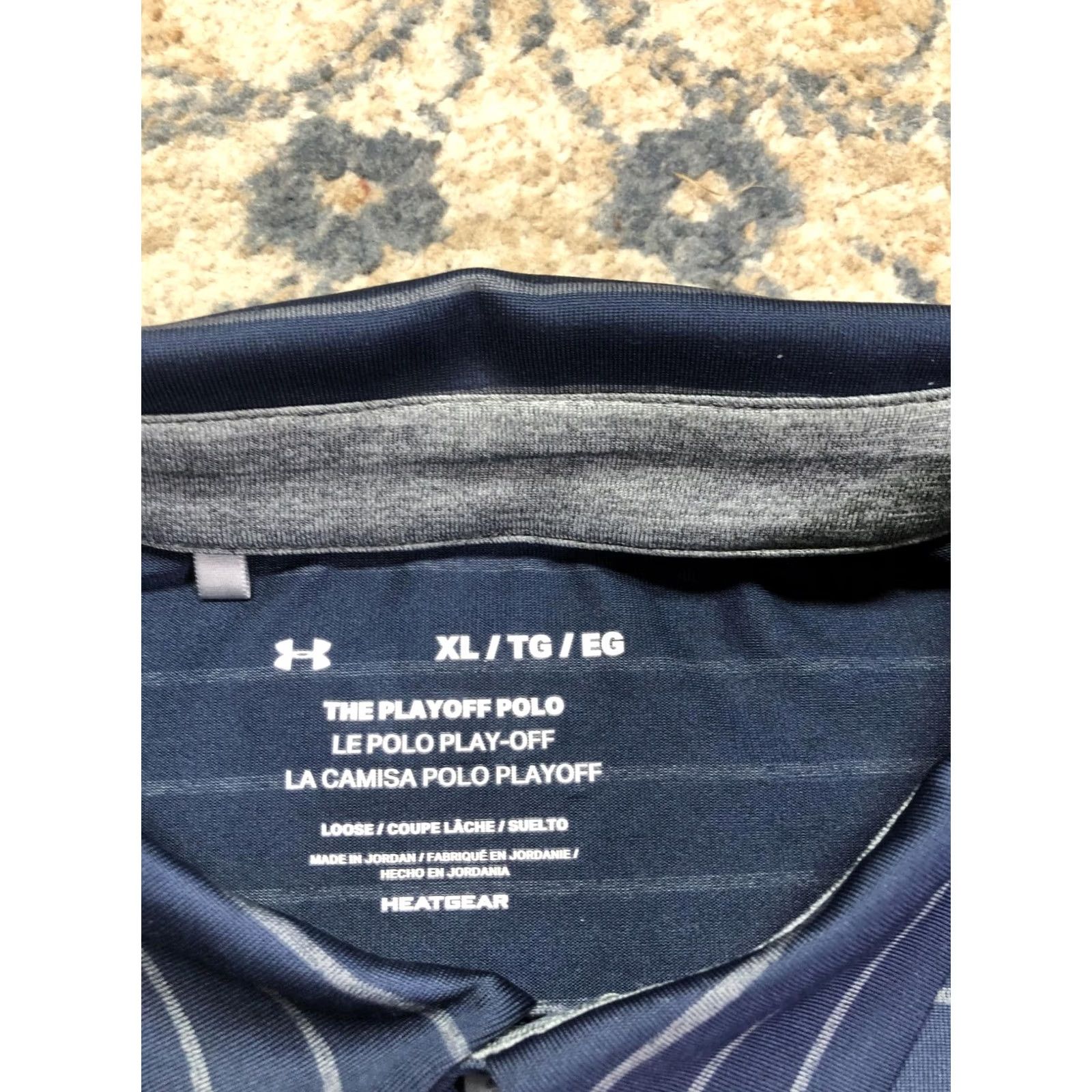 Under Armour Under Armour Playoff Polo Shirt Mens XL Blue Stripe HeatGear Golf Casual Shirt Size US XL / EU 56 / 4 - 7 Thumbnail