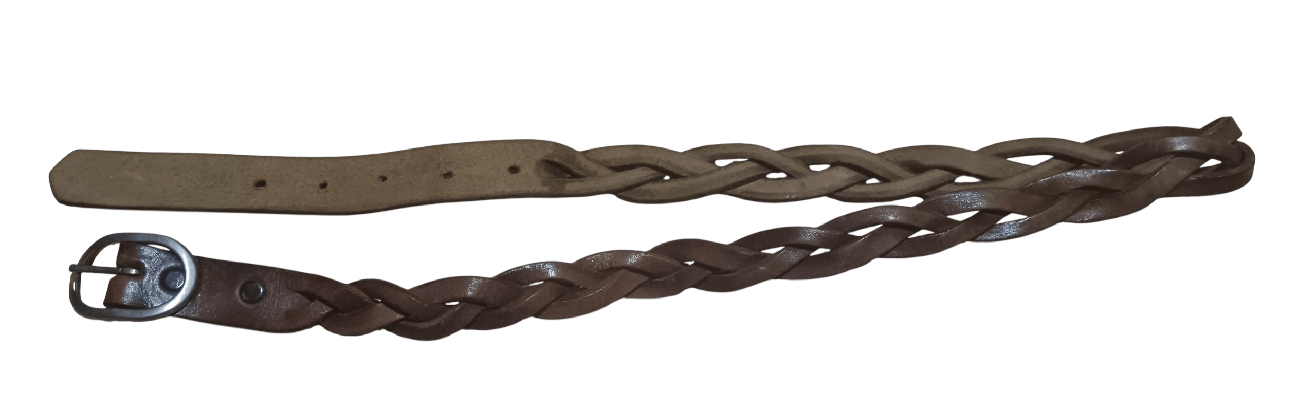 Genuine Leather VINTAGE BRAIDED THICK LEATHER BELT Size 34 - 1 Thumbnail