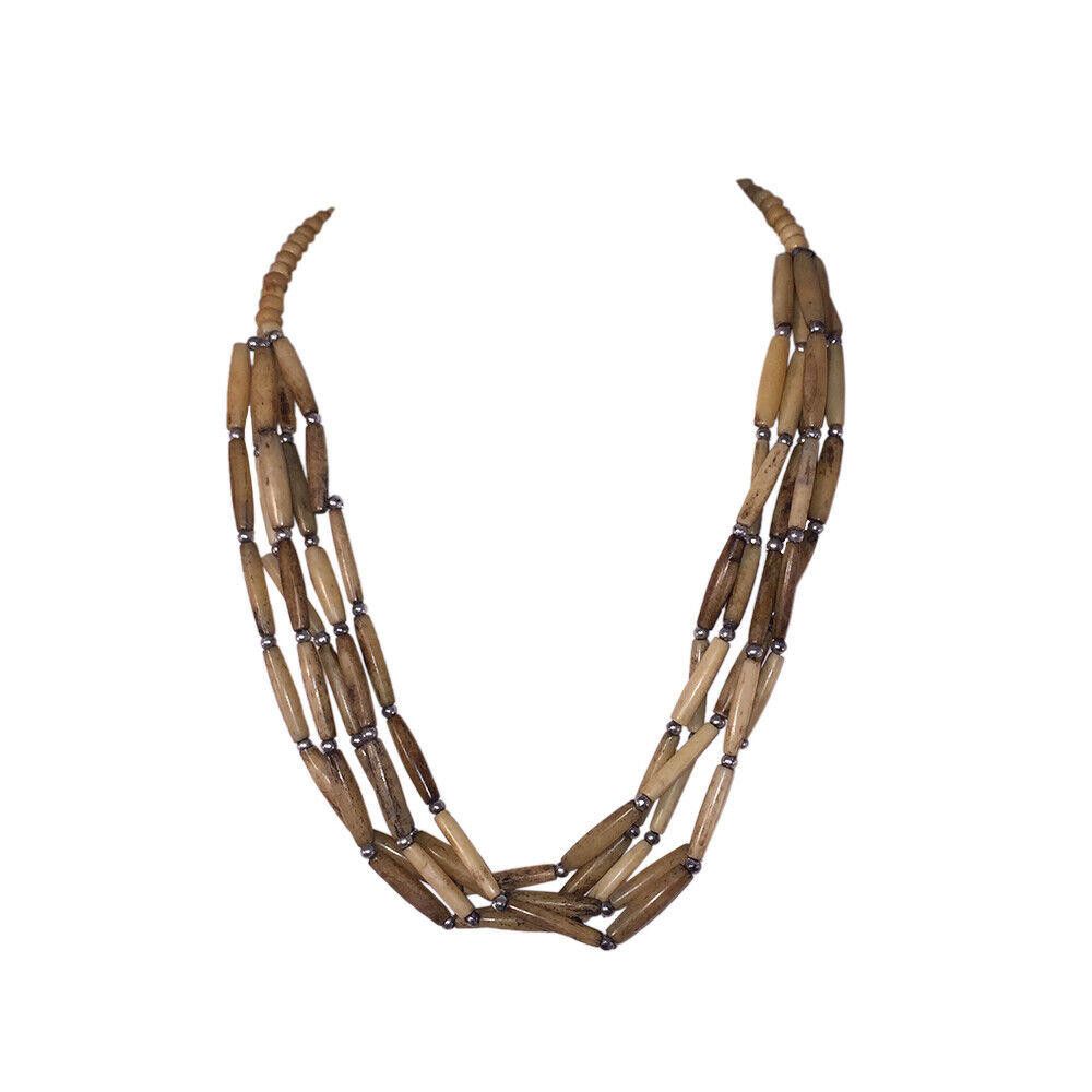 Designer Hand Made Yak Bone Bead Necklace Size ONE SIZE - 1 Thumbnail