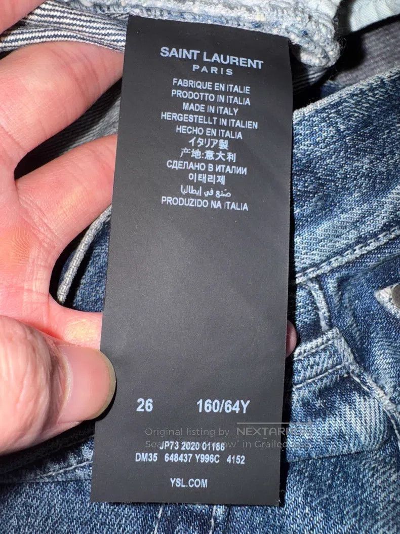 Saint Laurent Paris Saint Laurent Paris Deep Blue Cat Claw Straight Jeans Size US 26 / EU 42 - 7 Thumbnail