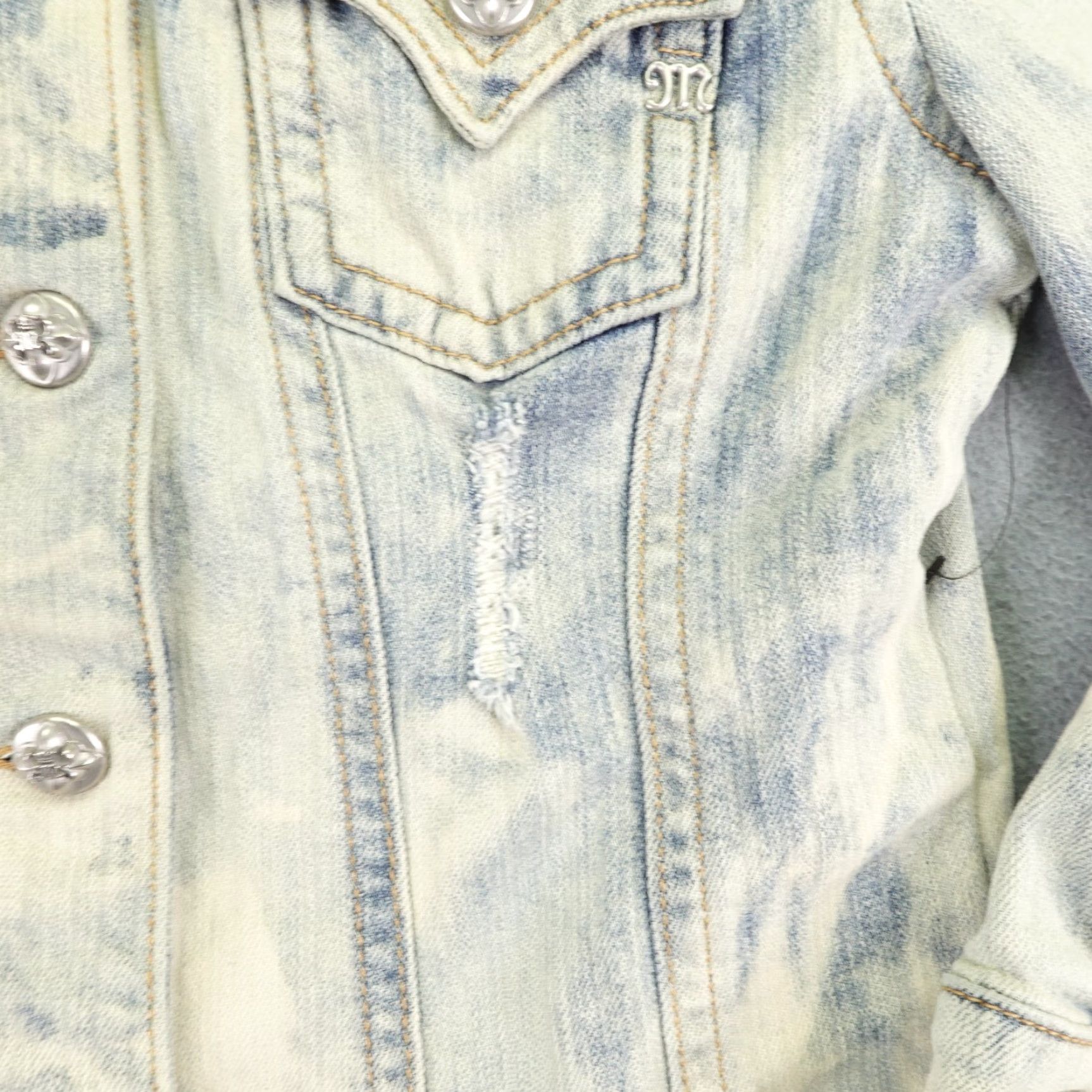 Miss Me Miss Me Denim Jacket Womens M Blue Light Wash Trucker Button Up Casual Outdoor 90s Womens? Size 32" / US 10 / IT 46 - 4 Thumbnail