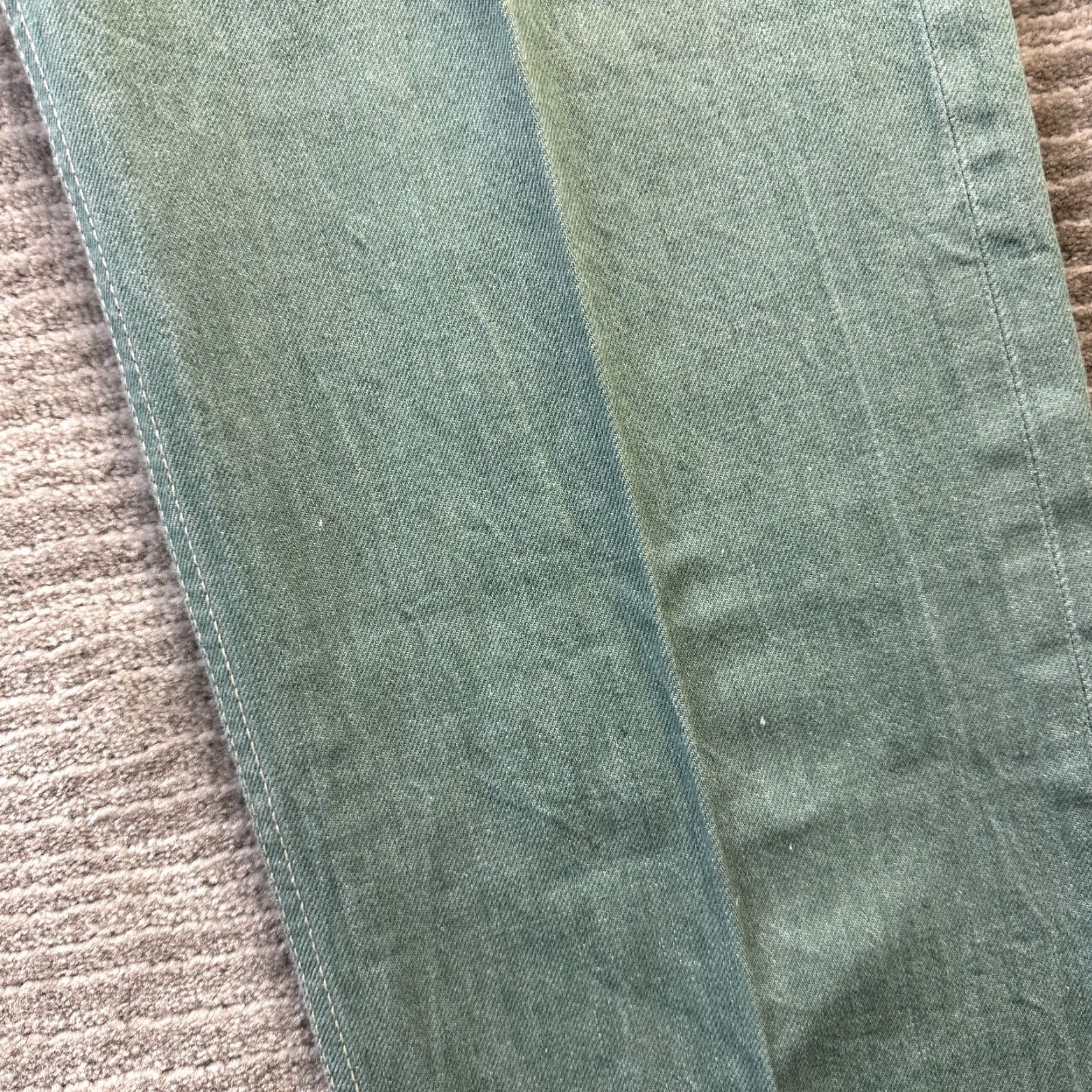 Levi's Levi's 501 Jeans Mens 34x28 Green Denim Pants Button Fly Straight 5-Pocket Regular Waist 34 Inseam 28 Mid Rise Vintage 90s Theme Mens Size US 34 / EU 50 - 4 Thumbnail