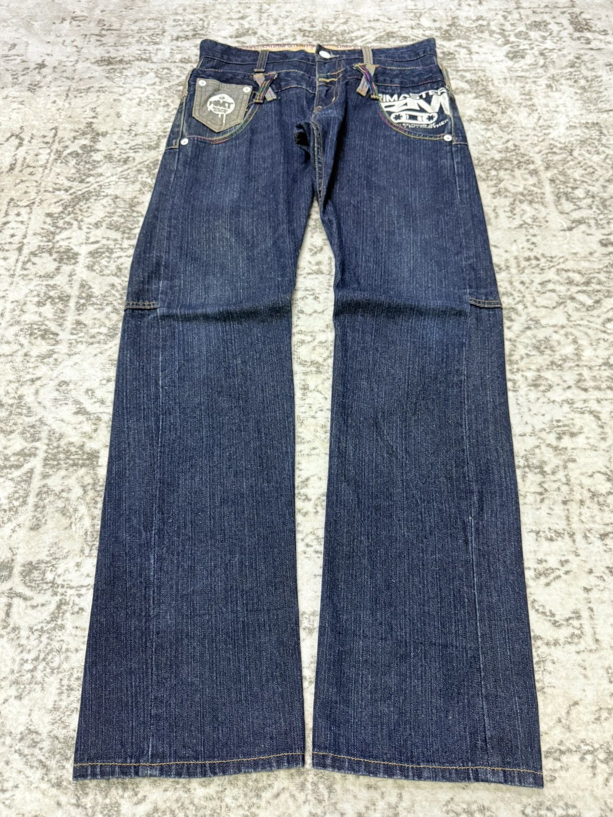 Japanese Brand 2000s Rimaster Japan Double Waist Twisted Seam Jeans Size US 30 / EU 46 - 2 Thumbnail