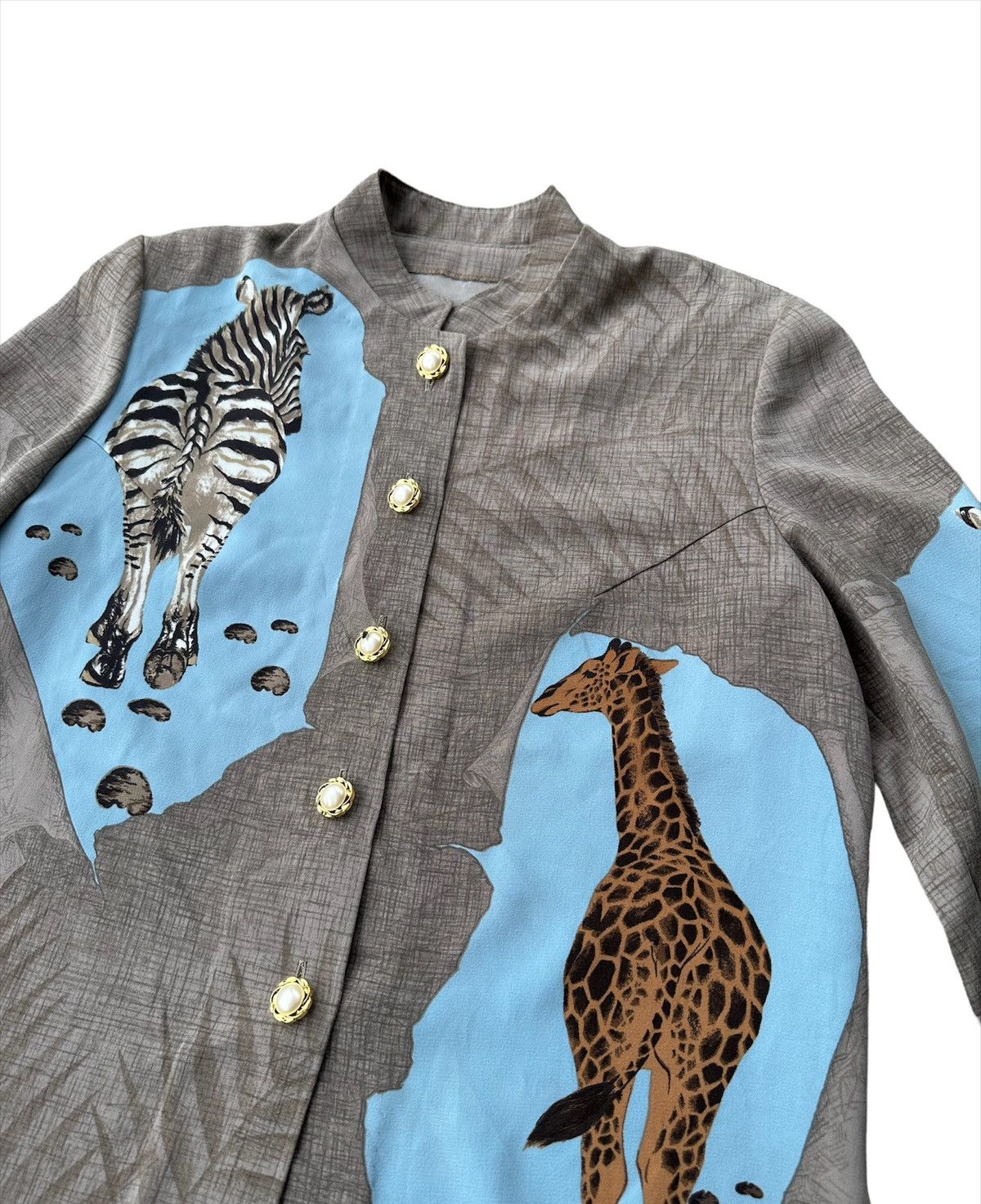 Japanese Brand animal printed silks shirts Size M / US 6-8 / IT 42-44 - 4 Thumbnail