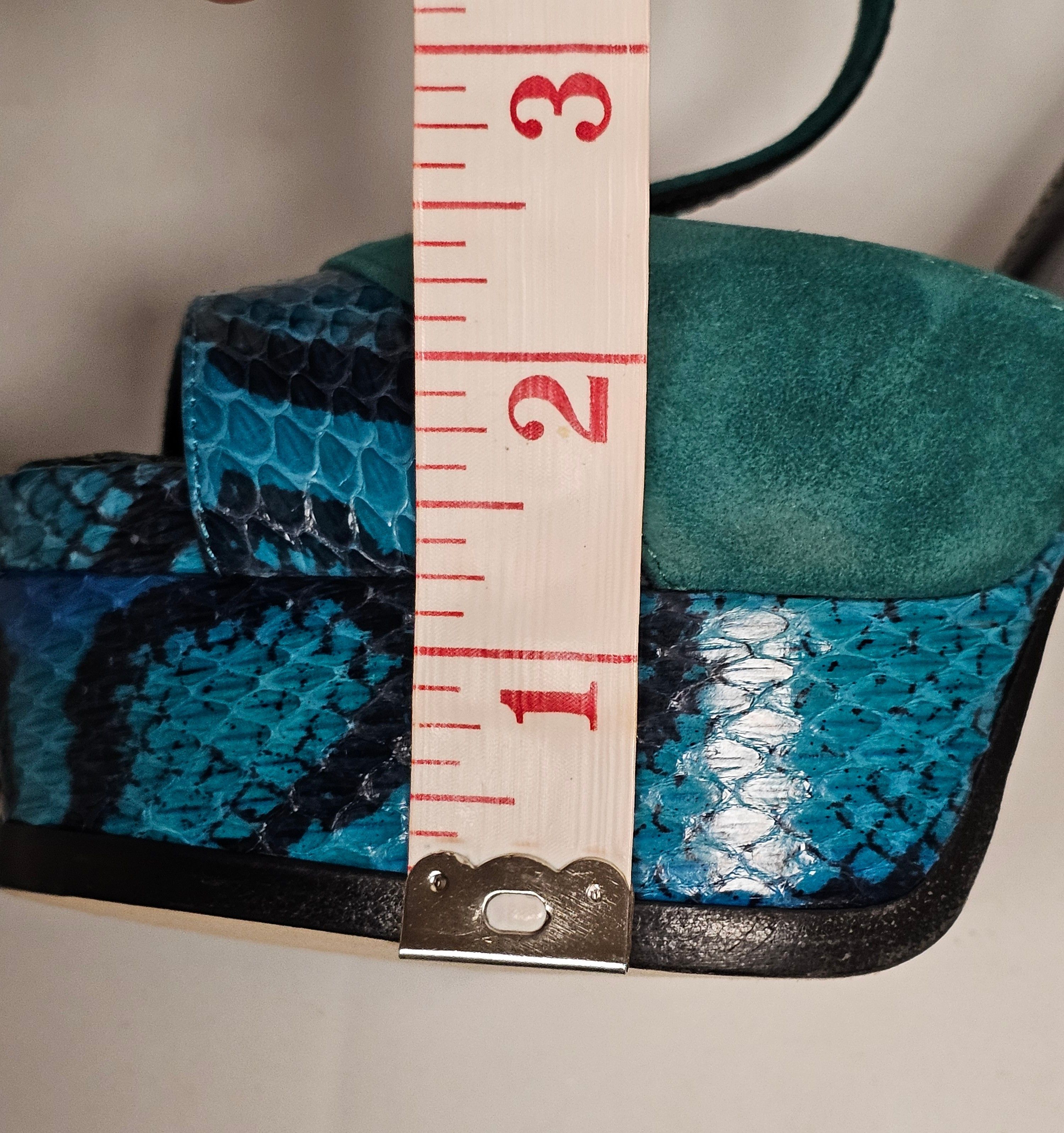 Sergio Rossi Sergio Rossi Elaphe Suede Python Leather Platforms Size 5.5 Size US 5.5 / IT 35.5 - 14 Thumbnail