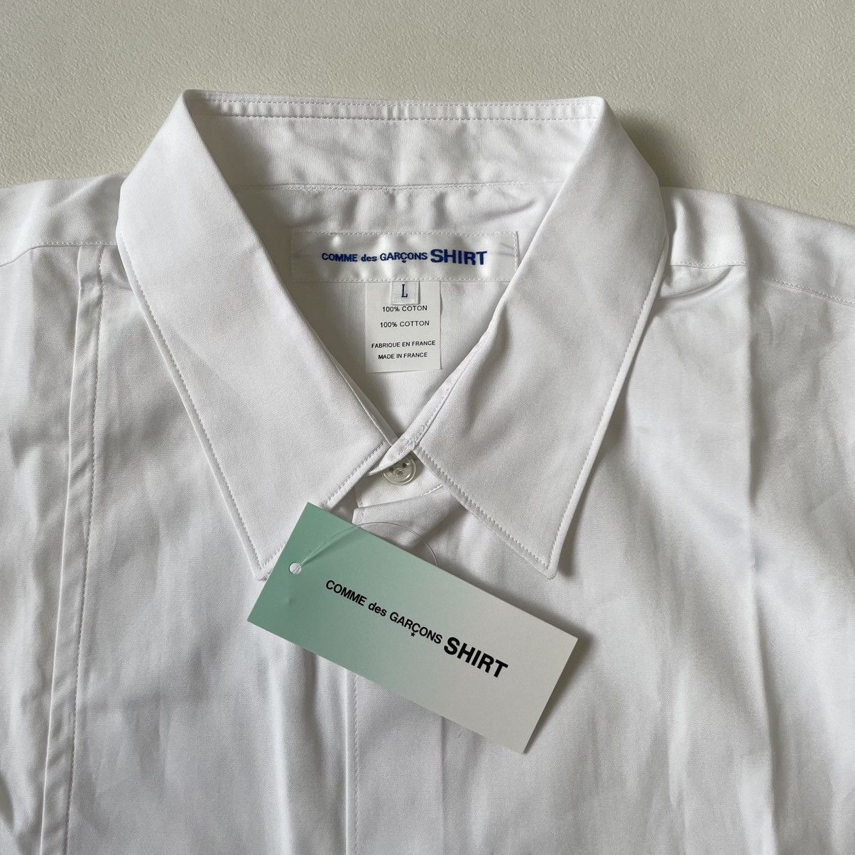 Comme des Garcons White Cotton ‘Patchwork Panelled’ Shirt Size US L / EU 52-54 / 3 - 4 Thumbnail