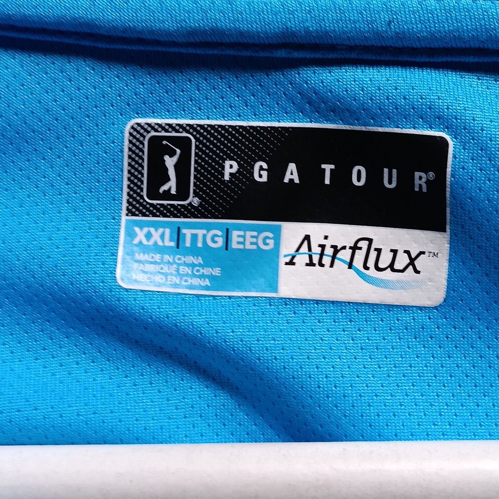 PGA Tour PGA TOUR Airflux Men’s XXL Polo Shirt Performance Golf Blue Size US XXL / EU 58 / 5 - 2 Thumbnail