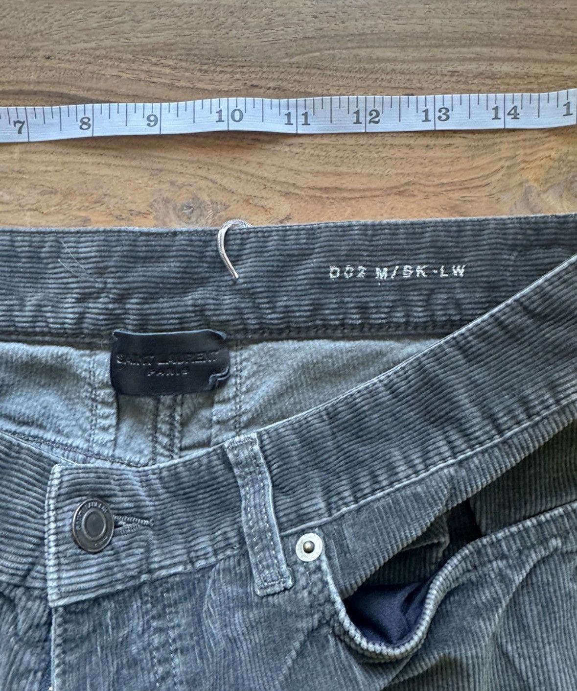 Saint Laurent Paris Saint Laurent Dark Grey Corduroy Pants Size US 31 - 5 Thumbnail
