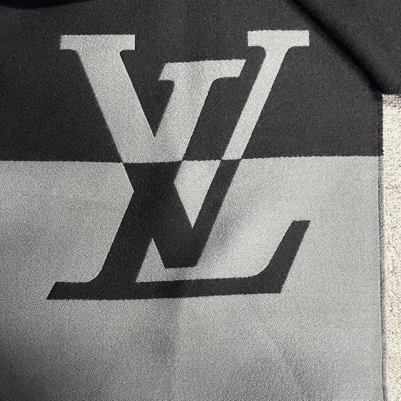 Louis Vuitton Louis Vuitton Black two-tone design wool scarf Size ONE SIZE - 3 Thumbnail