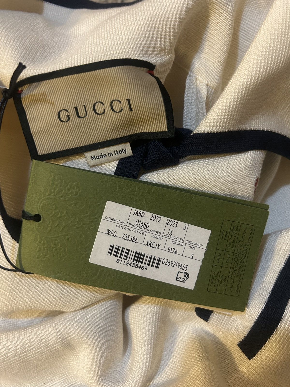 Gucci Gucci Polo Dress Fine Cotton Silk size S Ivory/Blue Size S / US 4 / IT 40 - 8 Thumbnail
