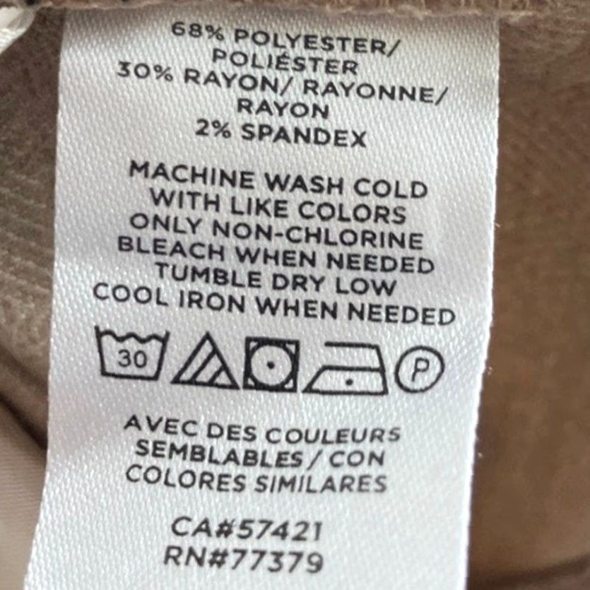 Ann Taylor Ann Taylor Factory Womens Pants Tan High Rise Loose Straight Fit Stretch 16 Size 38" / US 16 / IT 52 - 6 Thumbnail